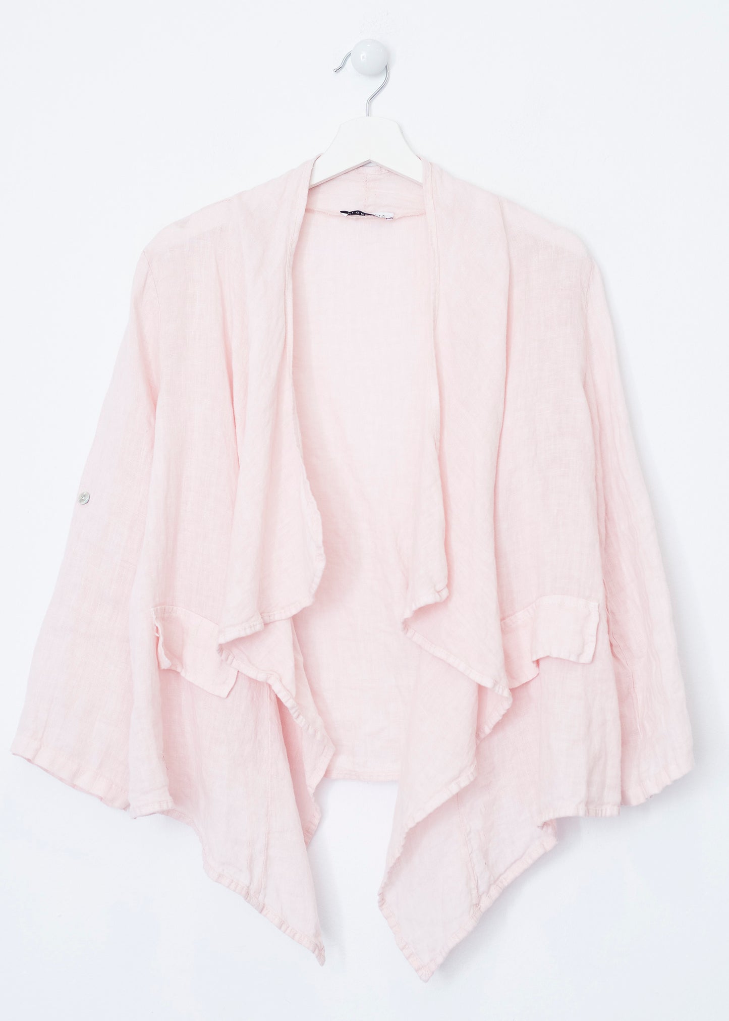 Asymmetrical linen light jacket