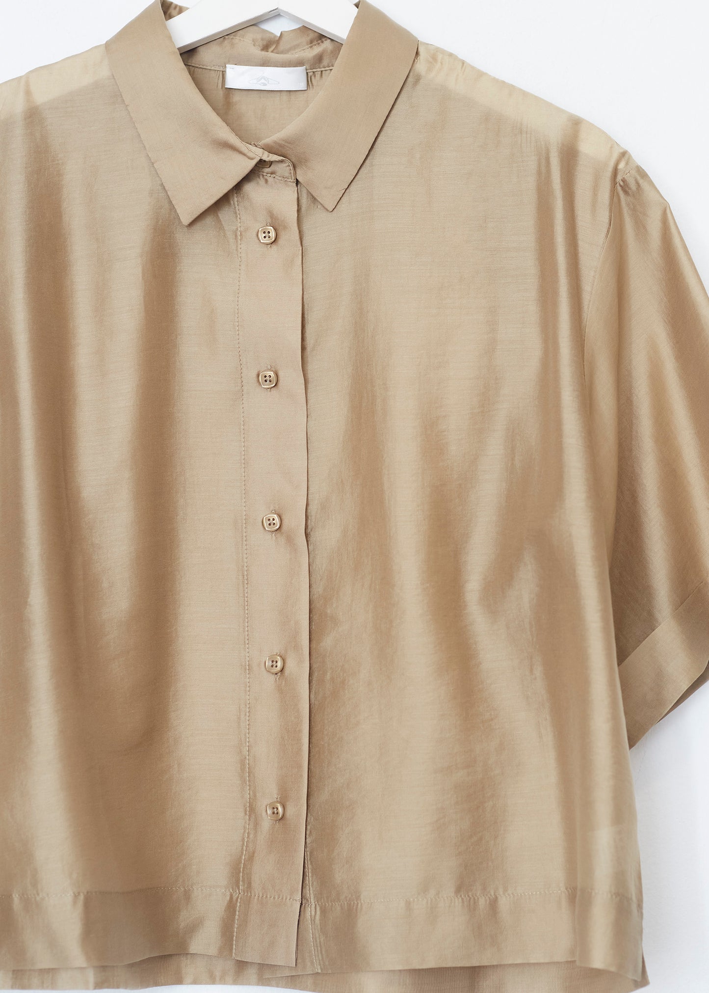 Short sleeve organza shirt