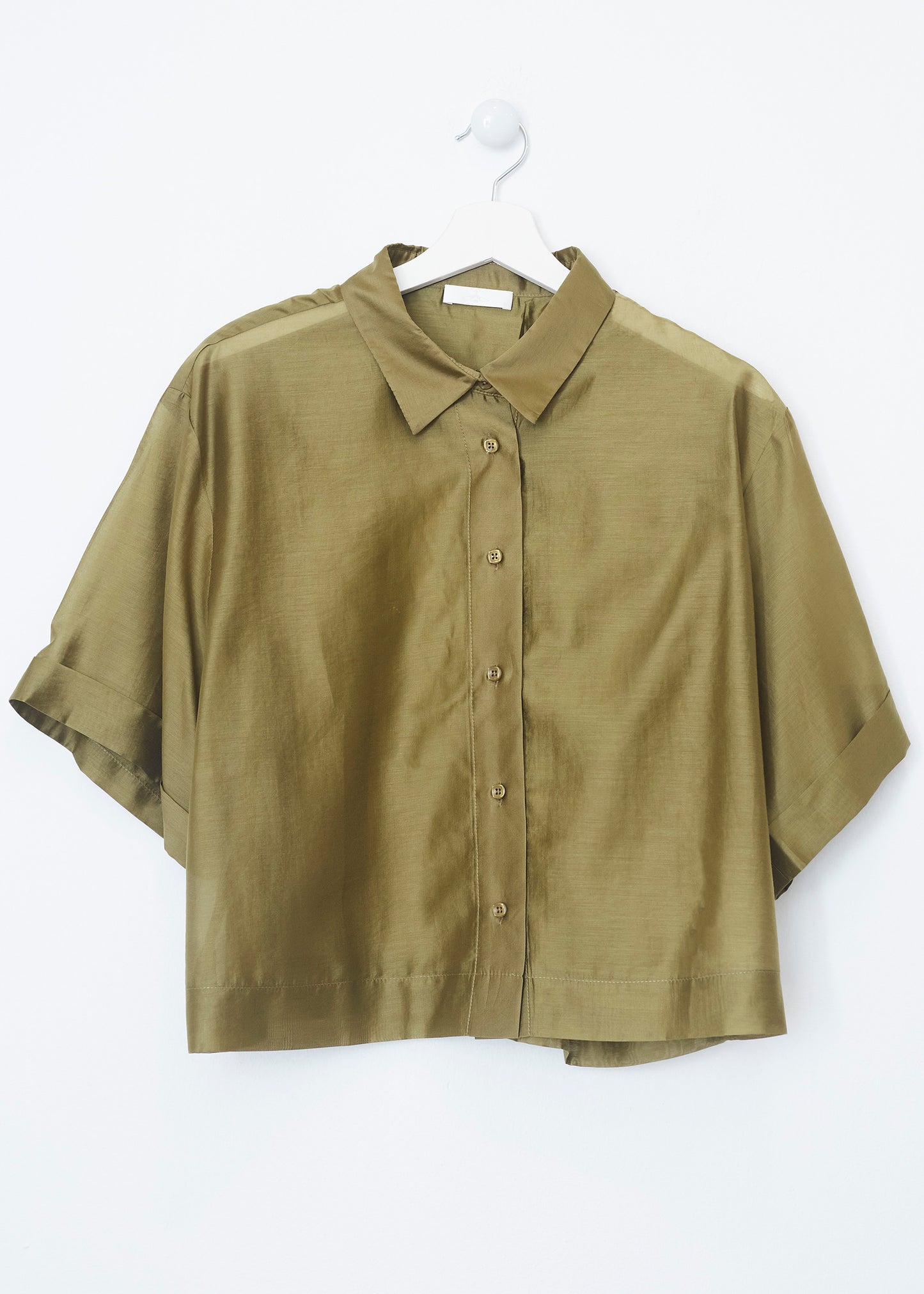 Short sleeve organza shirt