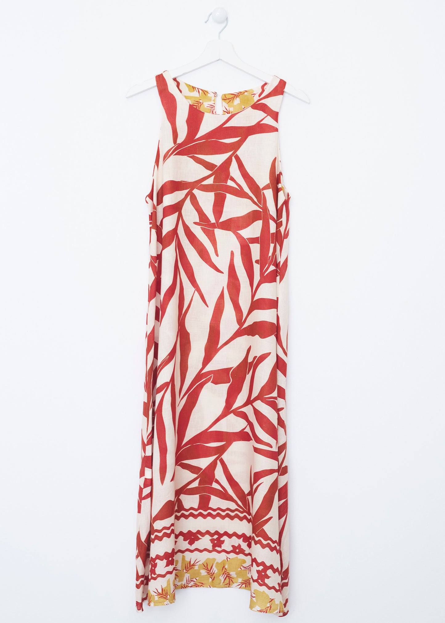 Long printed linen dress
