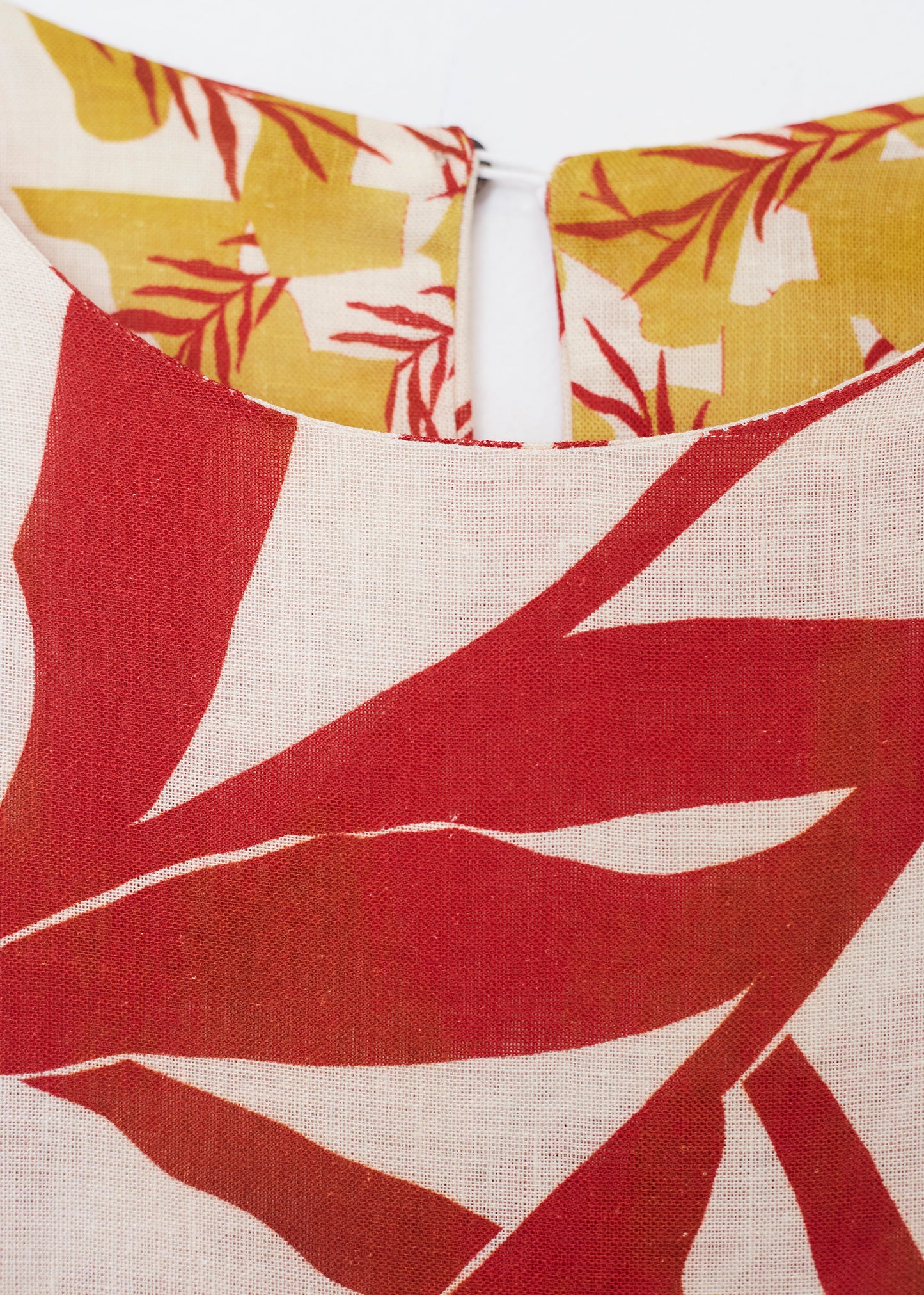 Long printed linen dress