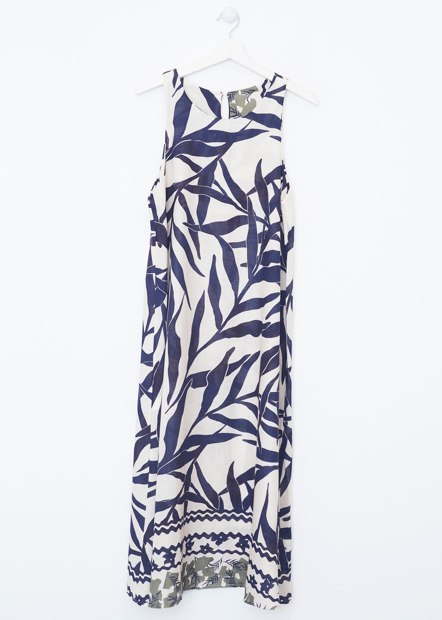 Long printed linen dress