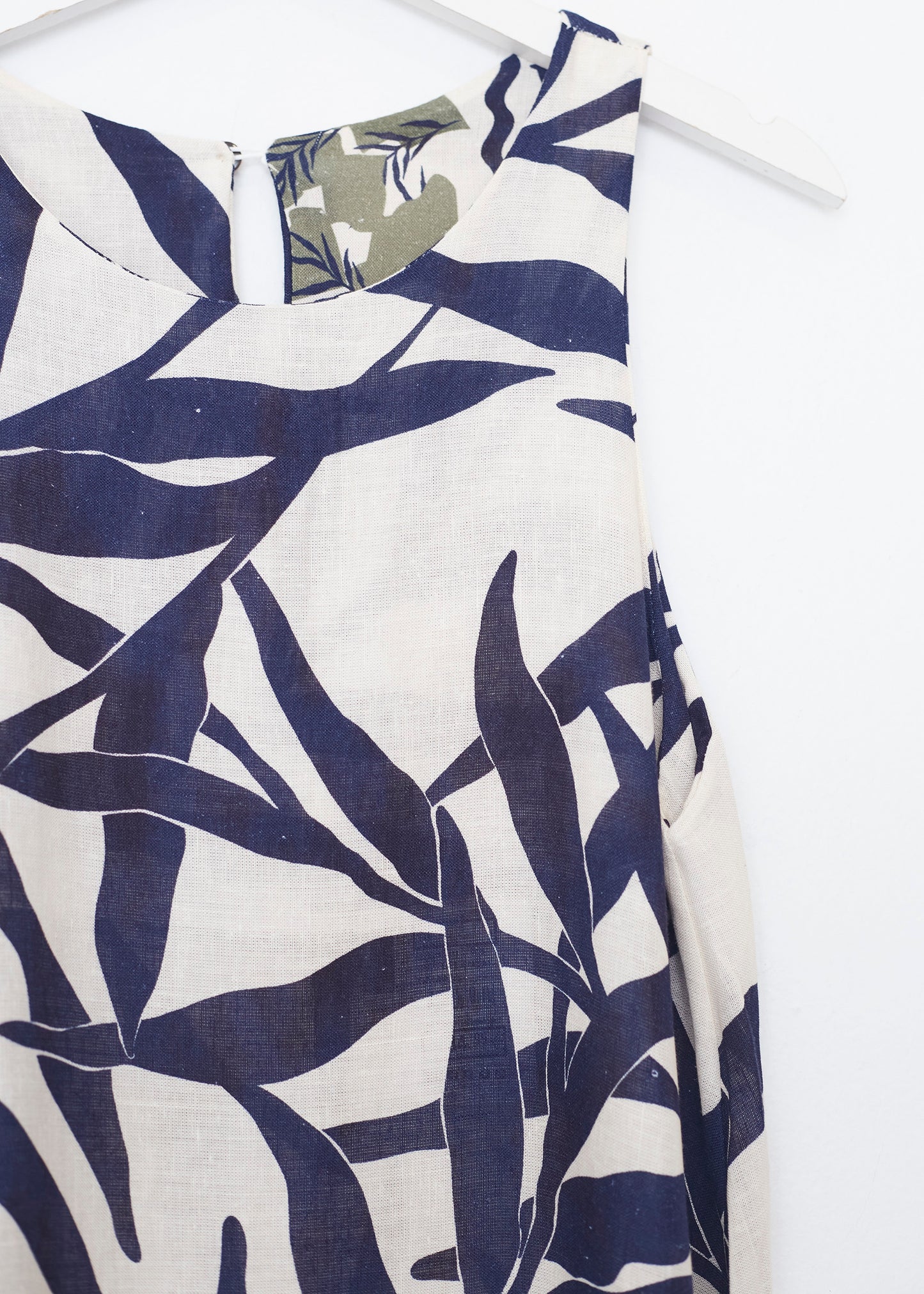 Long printed linen dress