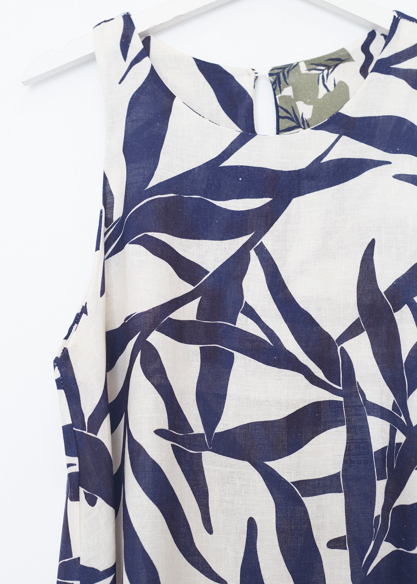 Long printed linen dress