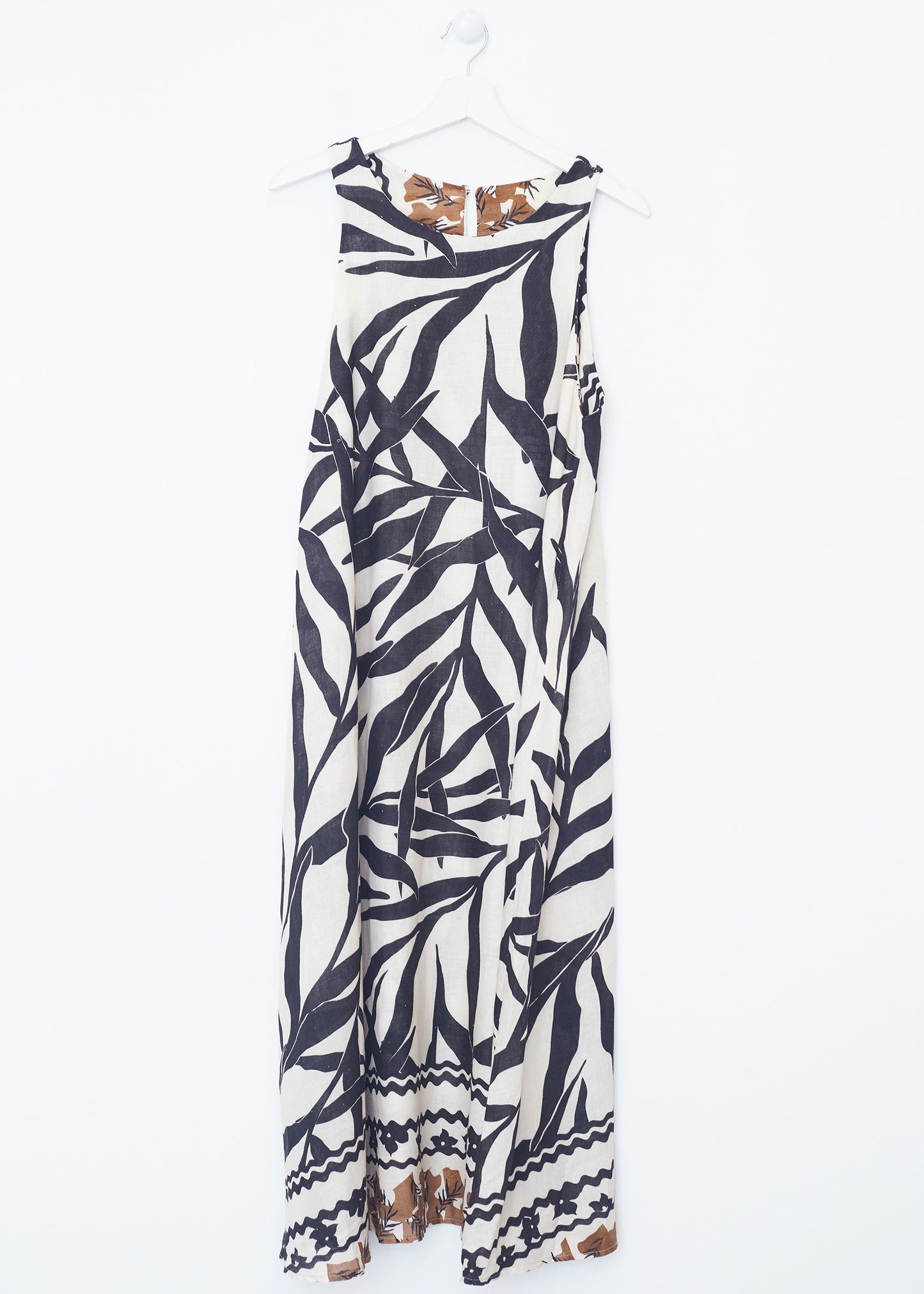 Long printed linen dress