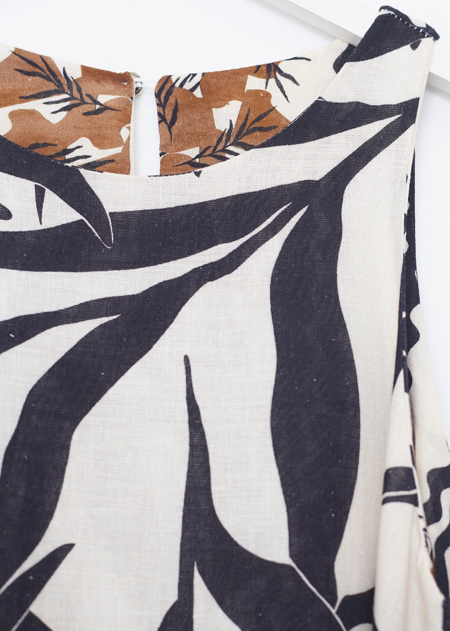 Long printed linen dress