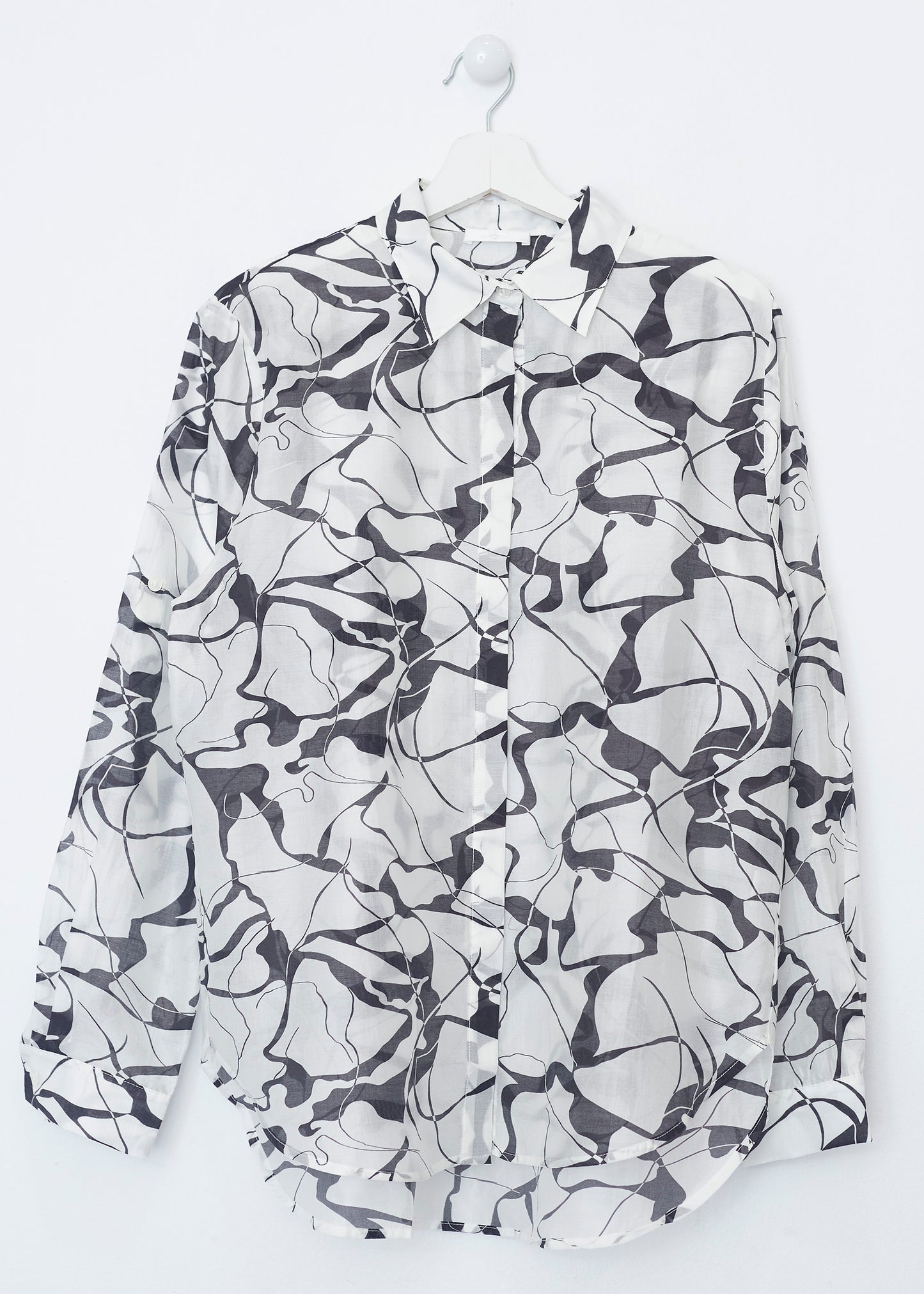 Printed organza shirt
