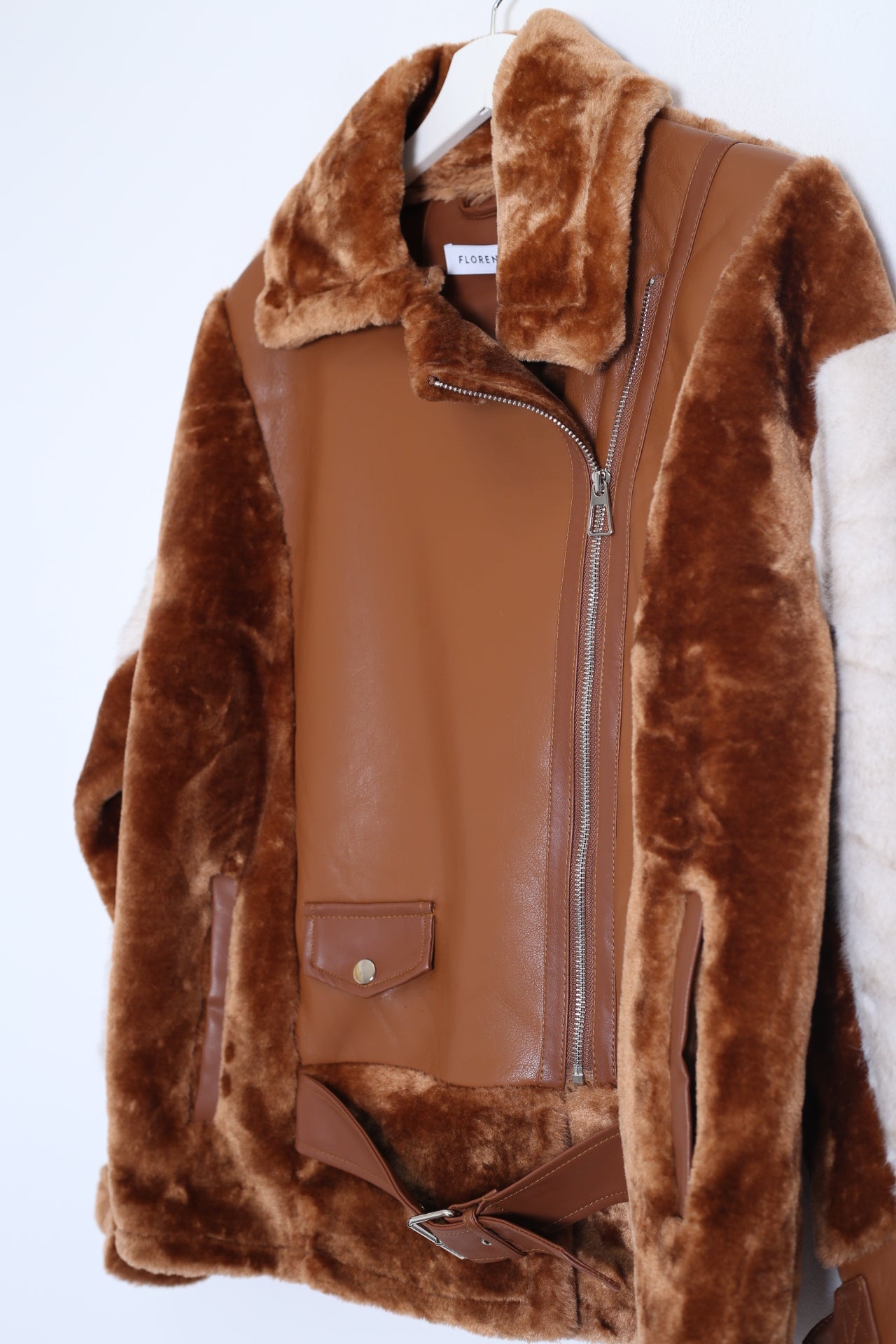 Cazadora bicolor piel