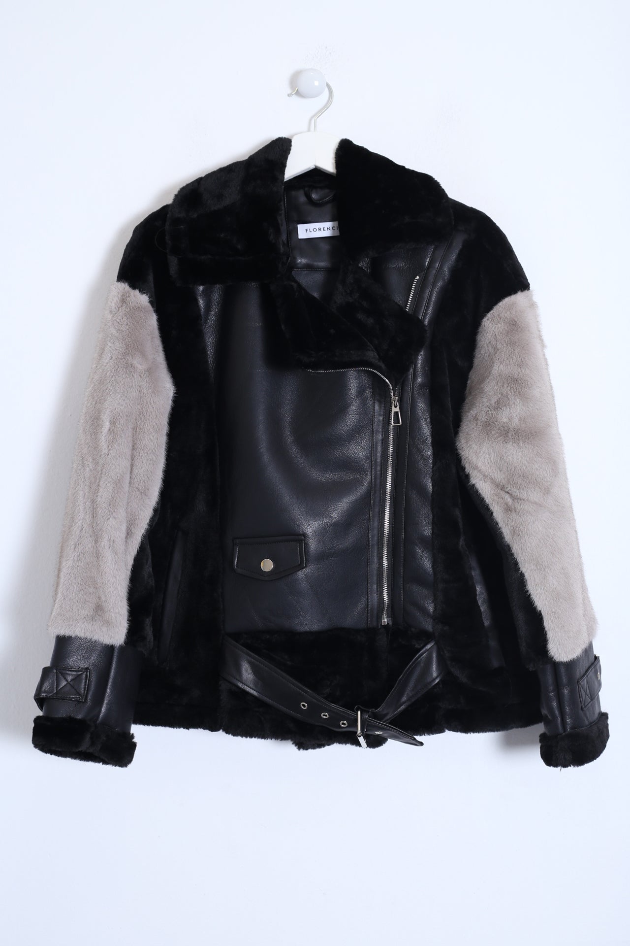 Cazadora bicolor piel