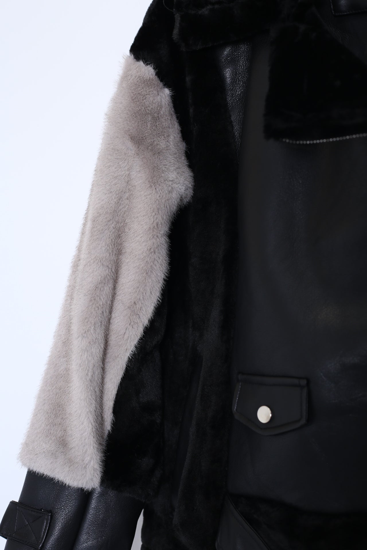 Cazadora bicolor piel