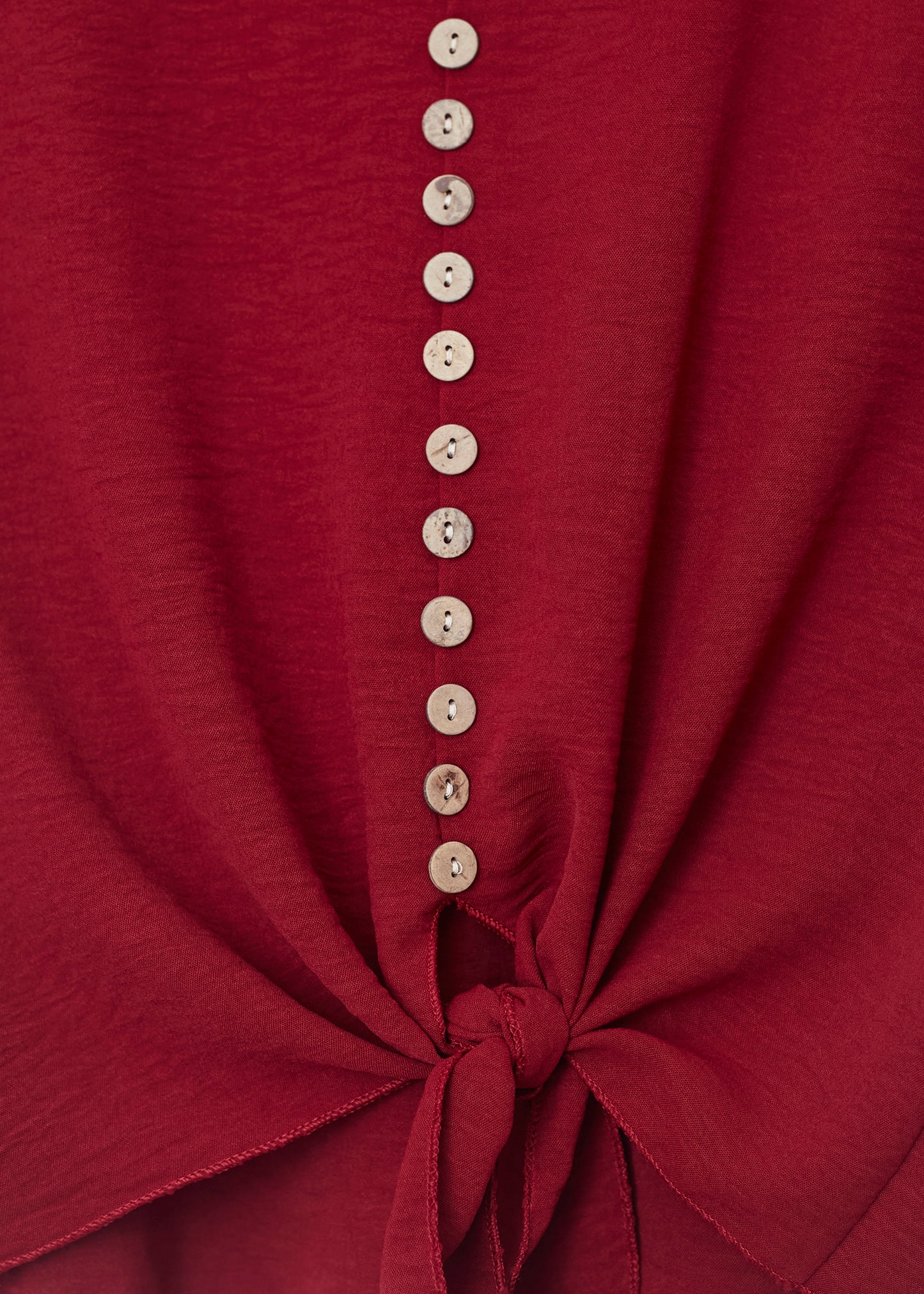 Button knot blouse