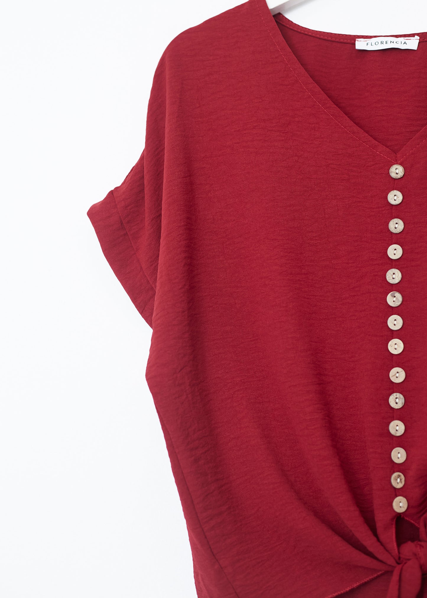 Button knot blouse