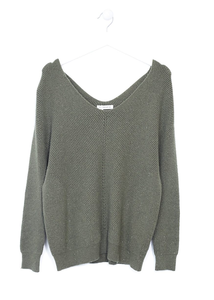 Lurex V-neck sweater