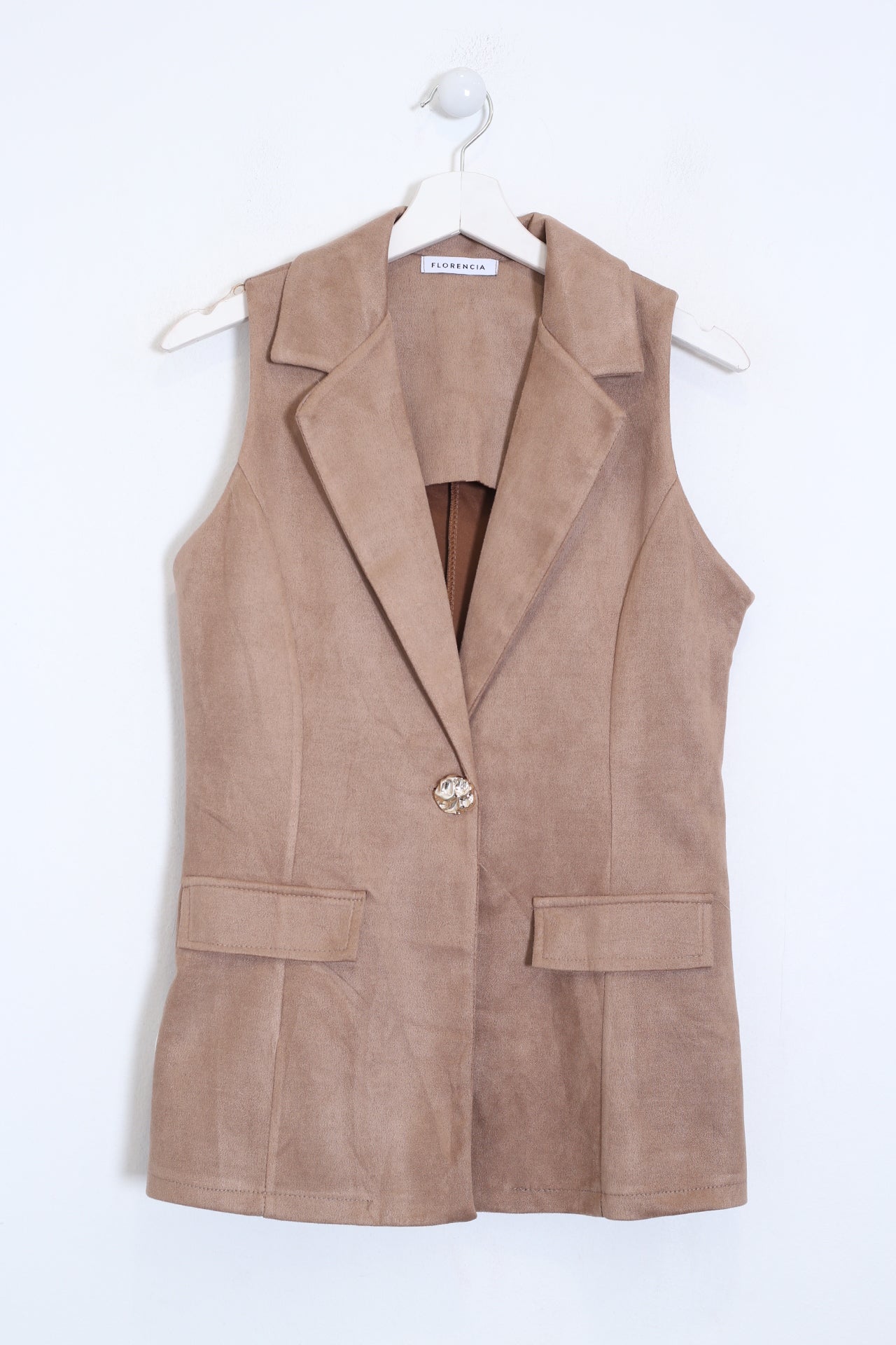 Chaleco antelina solapas