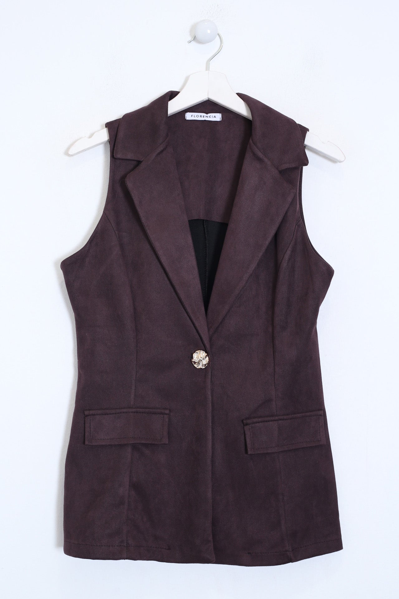 Chaleco antelina solapas