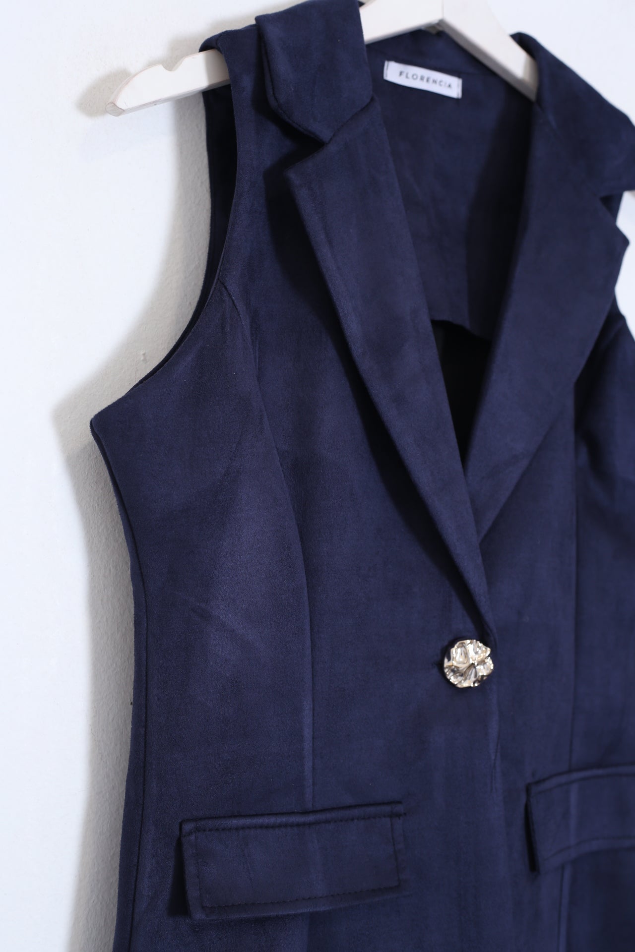 Chaleco antelina solapas