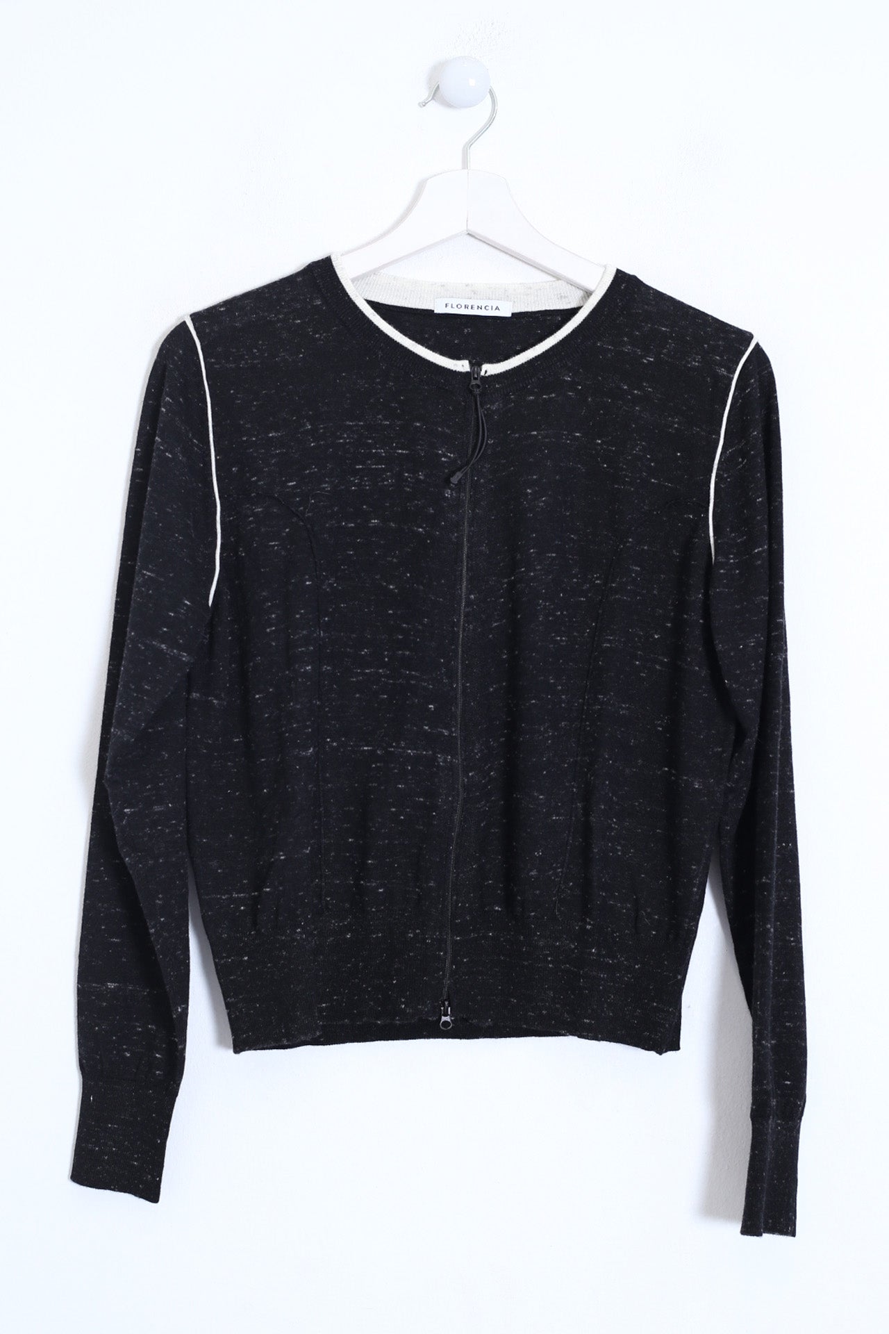 Chaqueta lana cremallera jaspeada