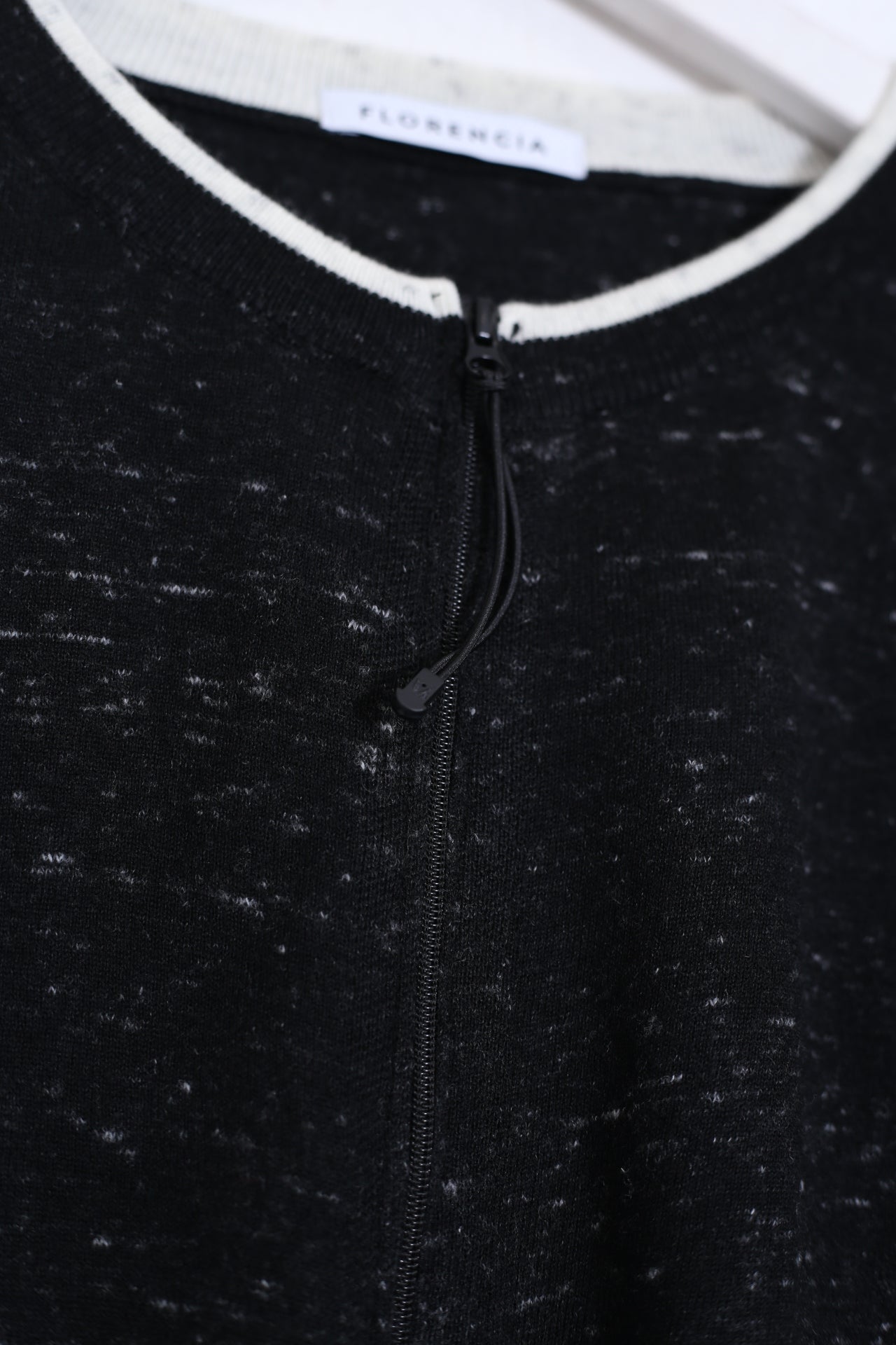 Chaqueta lana cremallera jaspeada