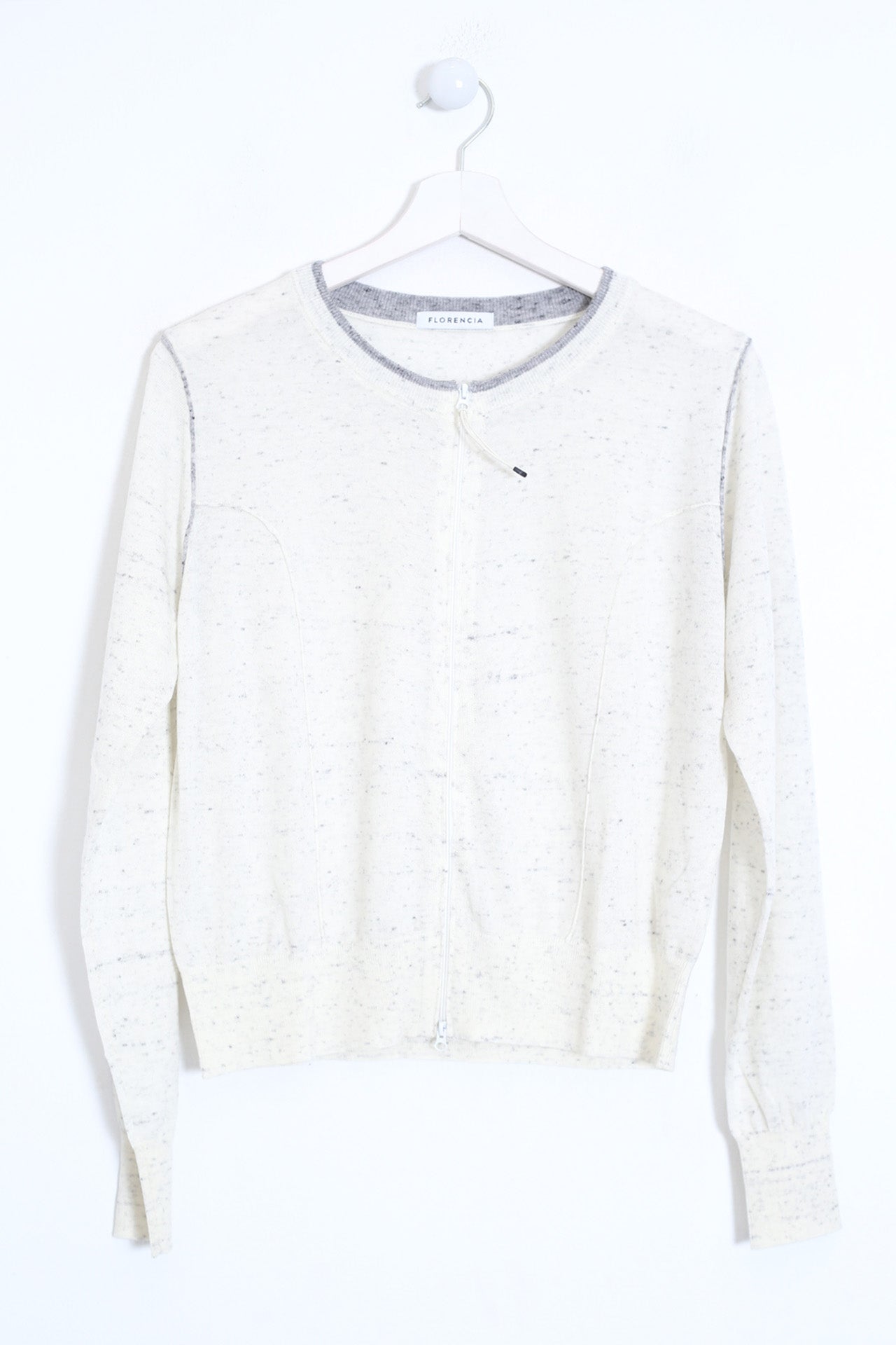 Chaqueta lana cremallera jaspeada