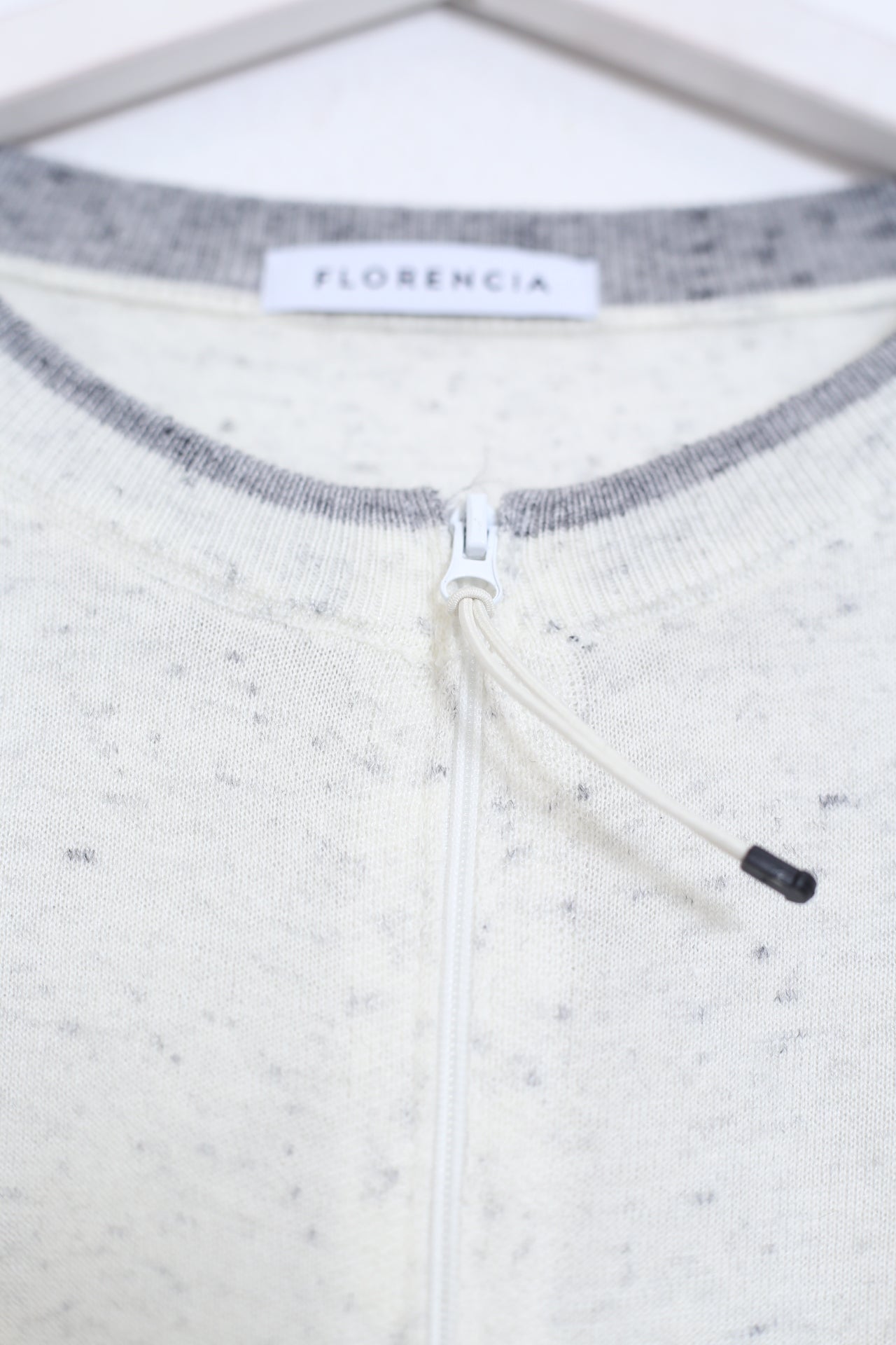 Chaqueta lana cremallera jaspeada