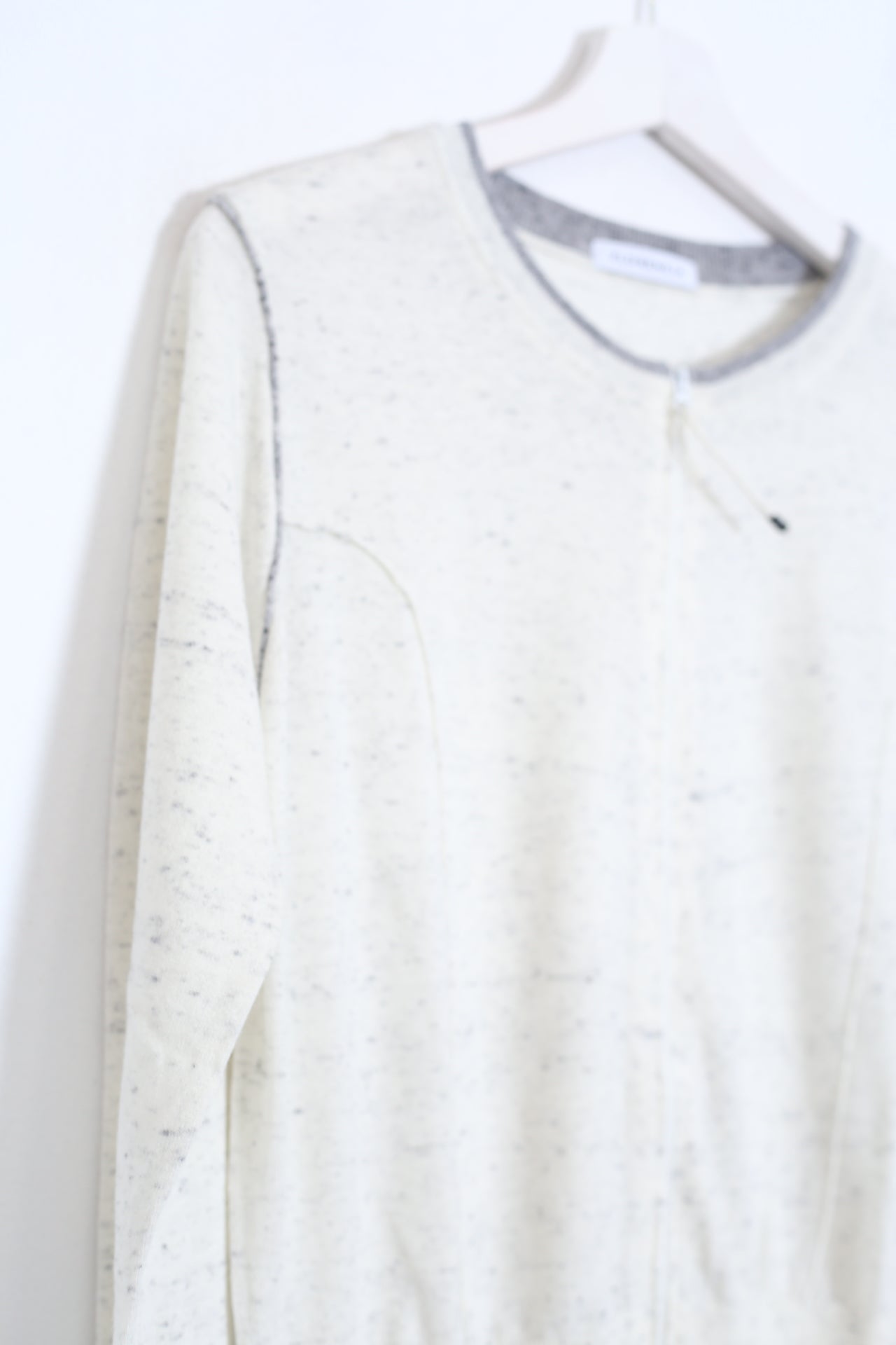 Chaqueta lana cremallera jaspeada