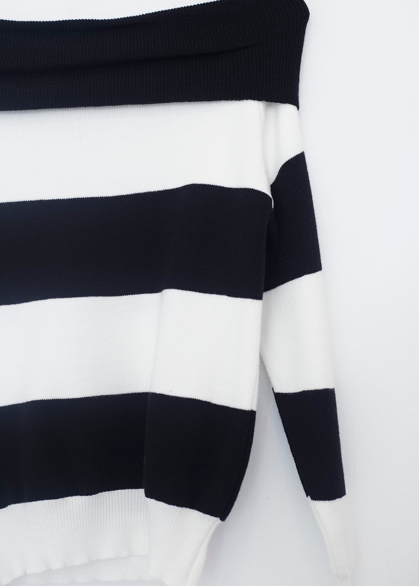 Striped off shoulder sweater