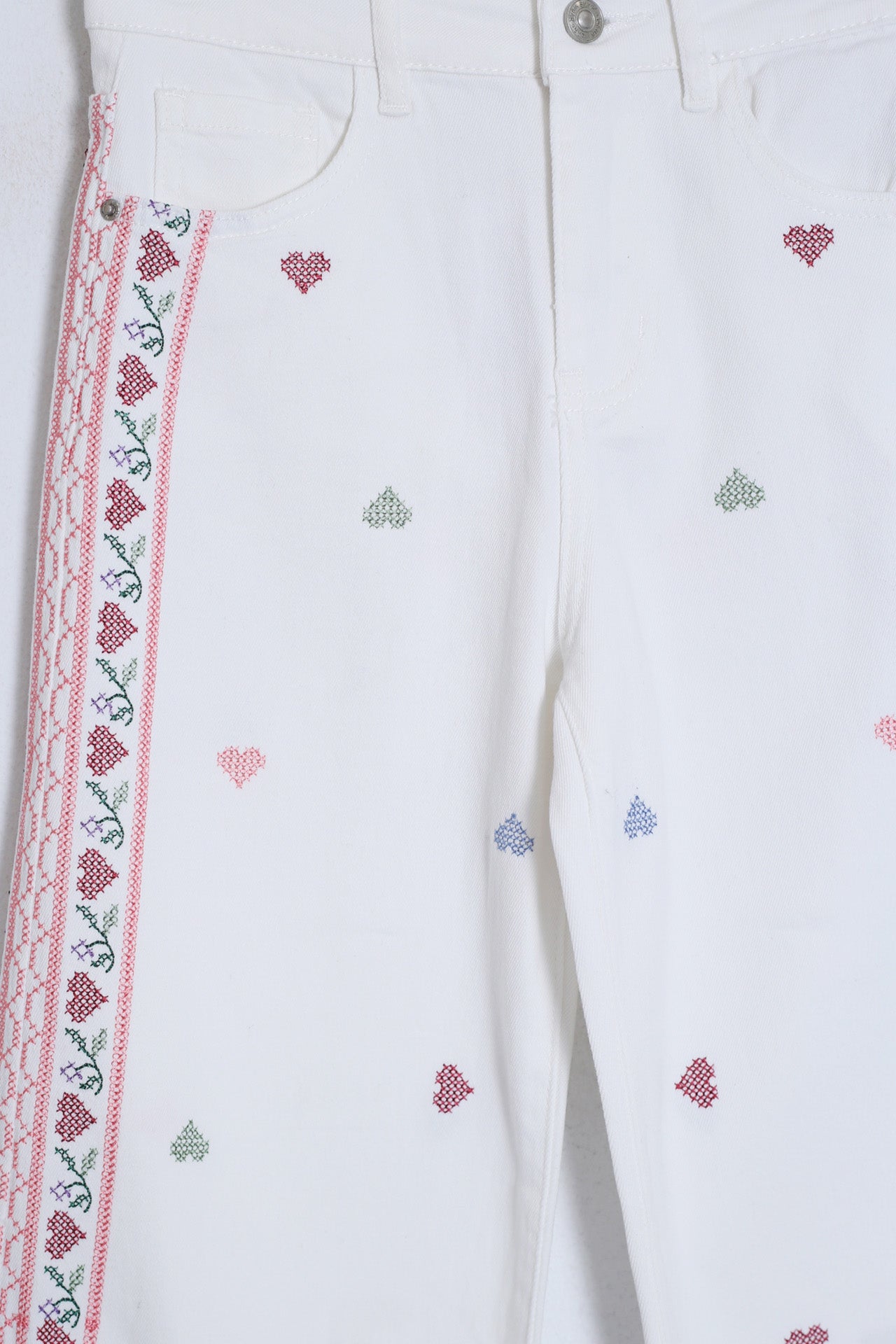 Jeans bordados rectos