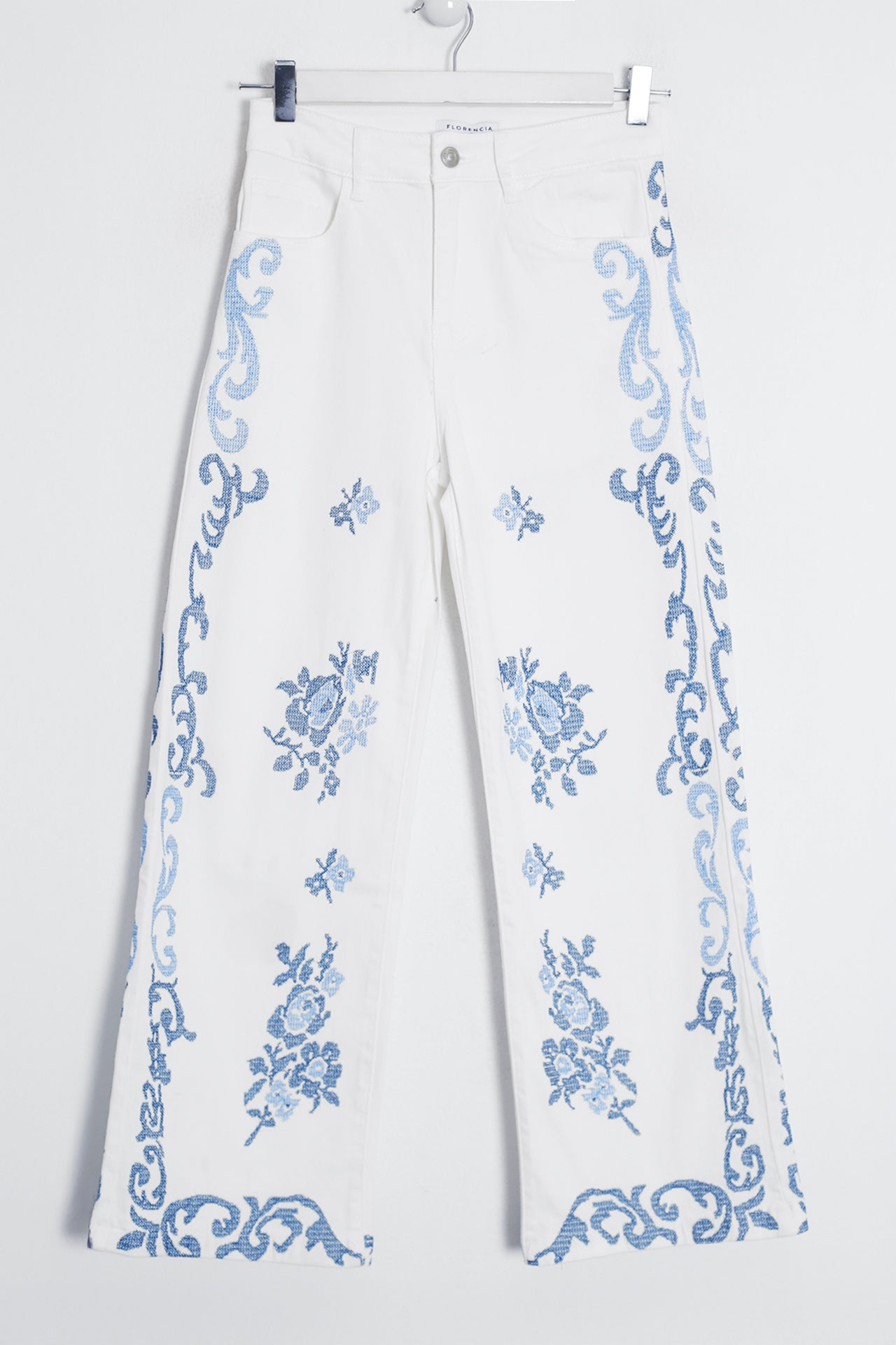 Jeans bordados rectos