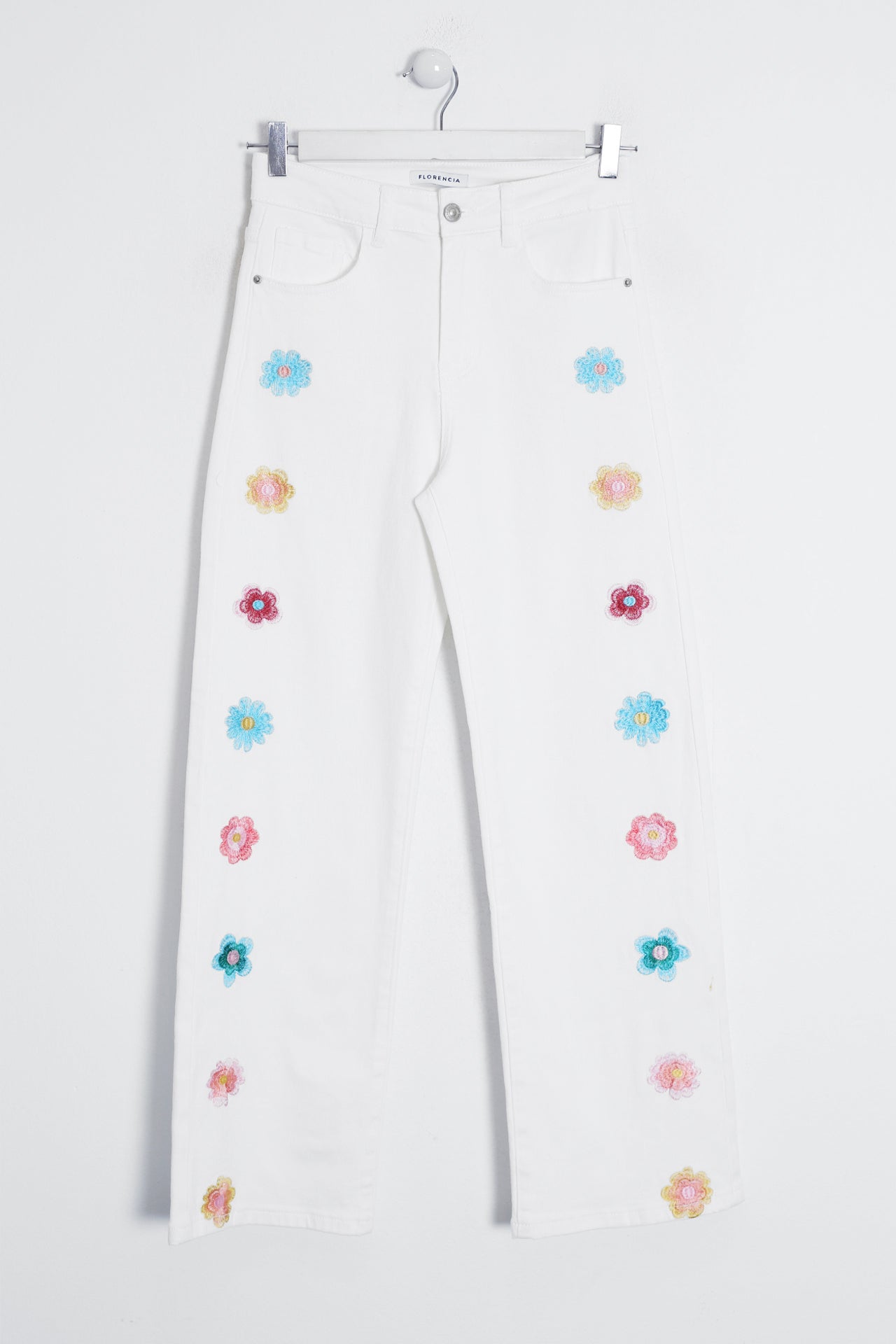 Jeans bordados rectos