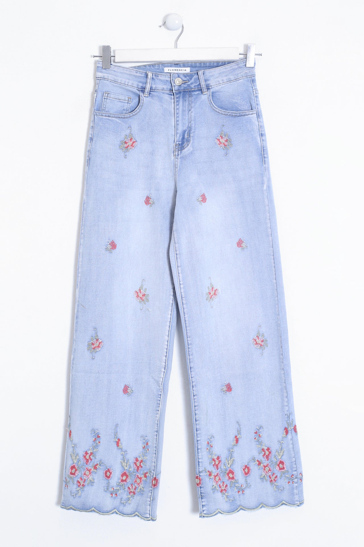 Jeans bordados rectos