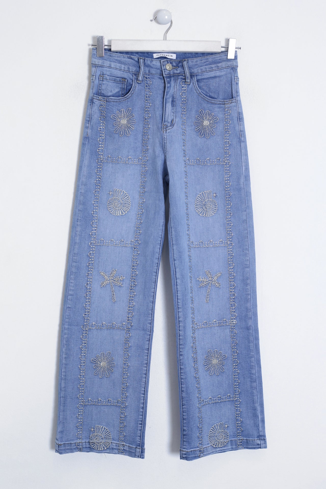 Jeans bordados rectos