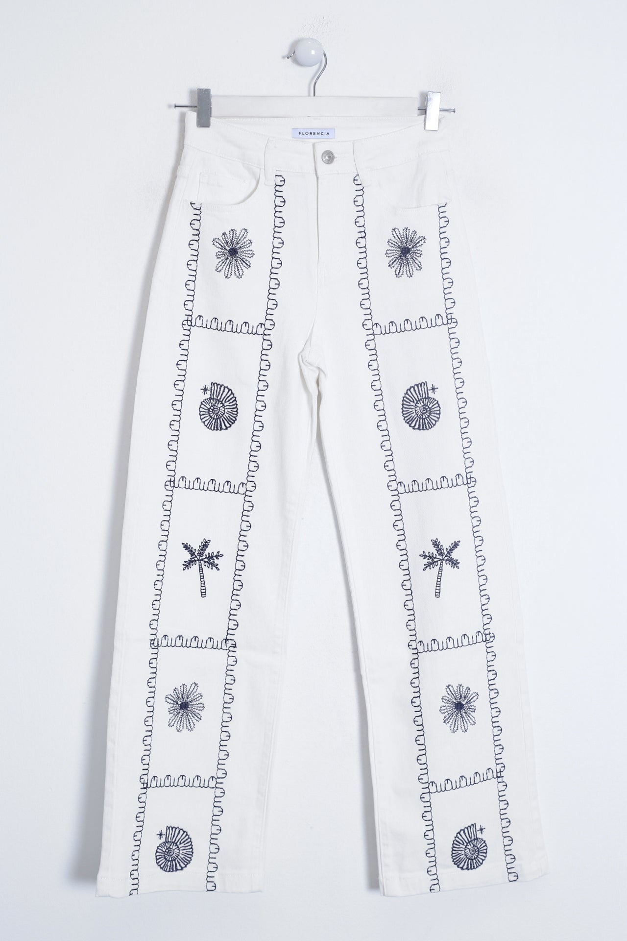 Jeans bordados rectos