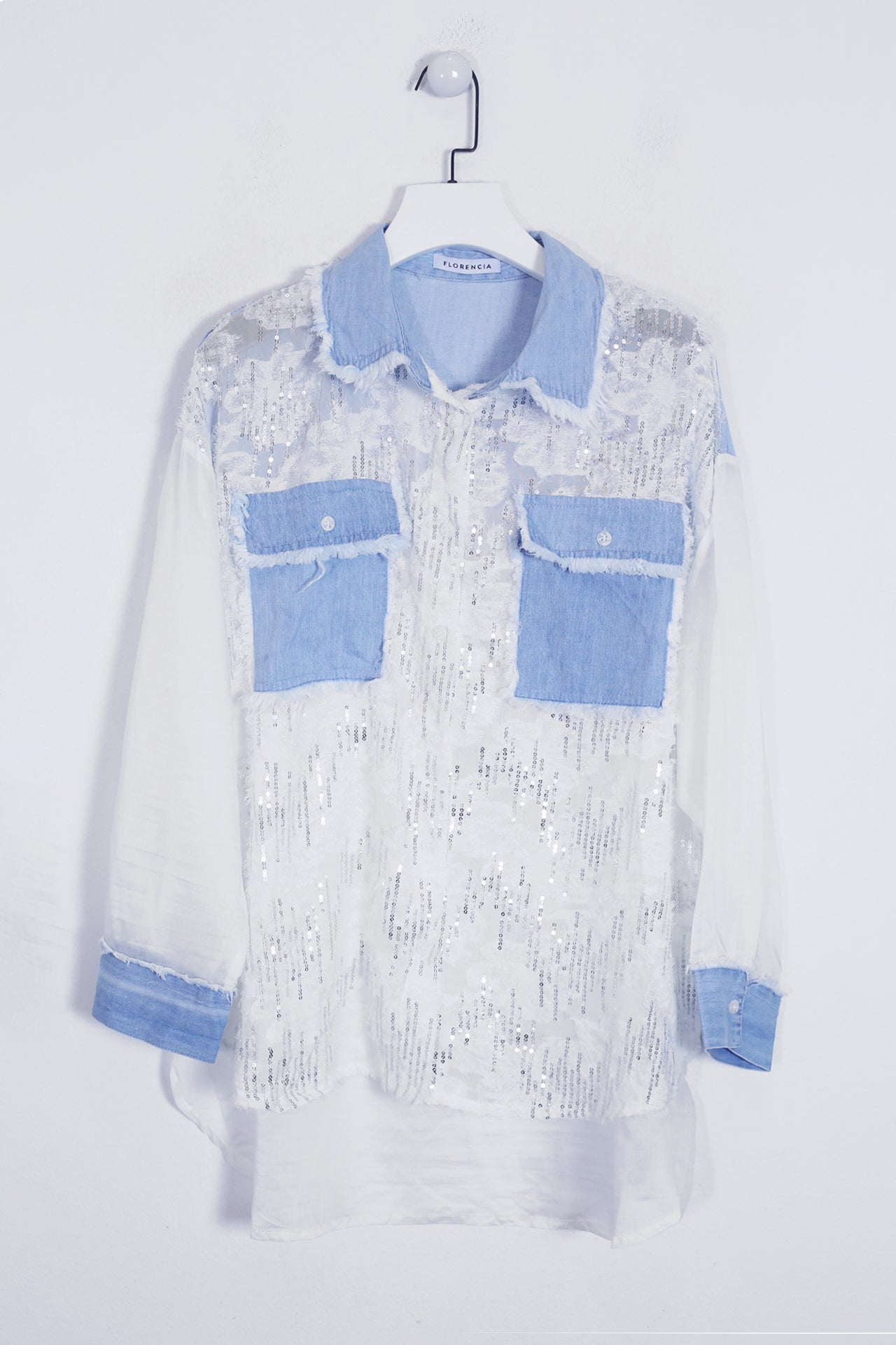 Camisa lentejuelas denim