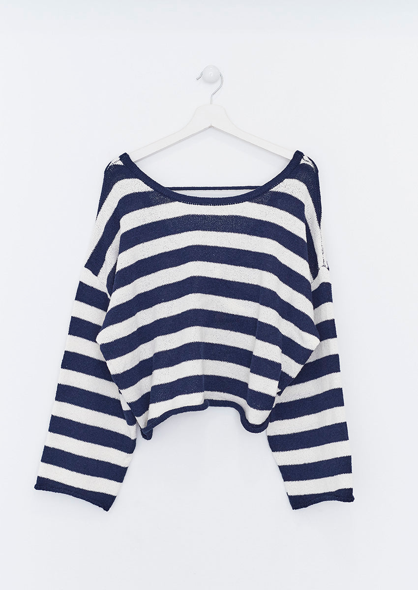 Striped knot sweater