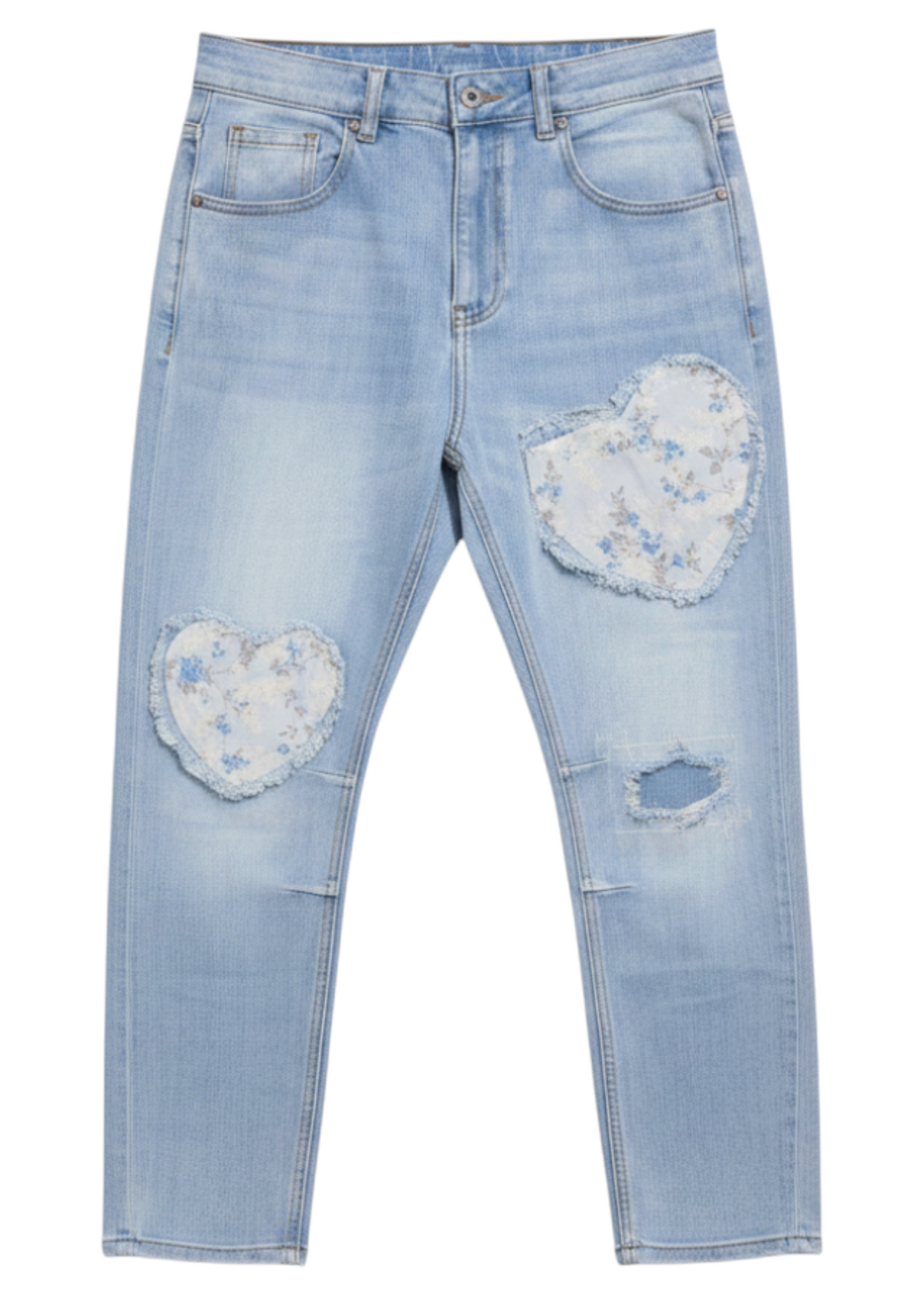 Jeans corazones estampados