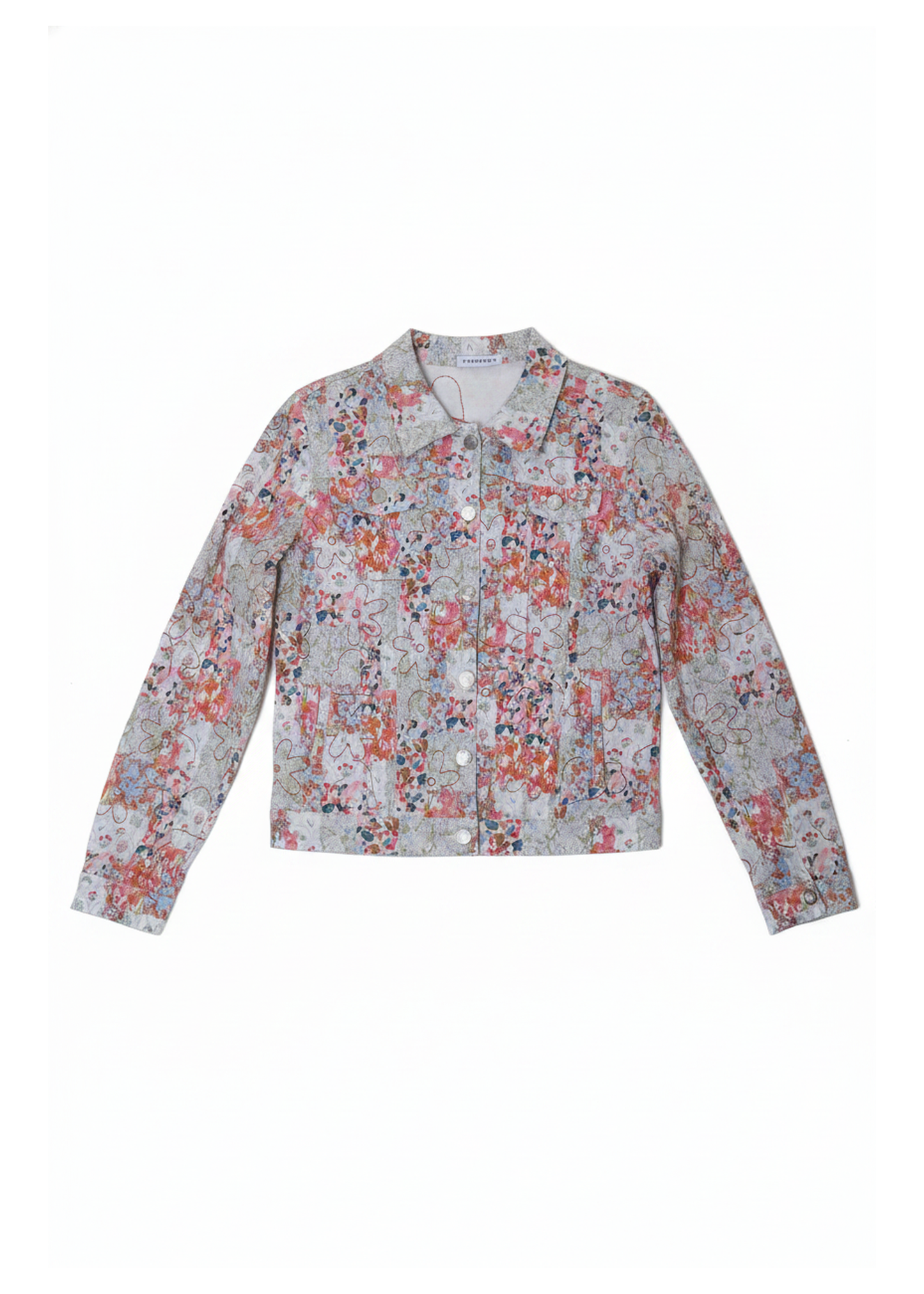 Cazadora estampada denim