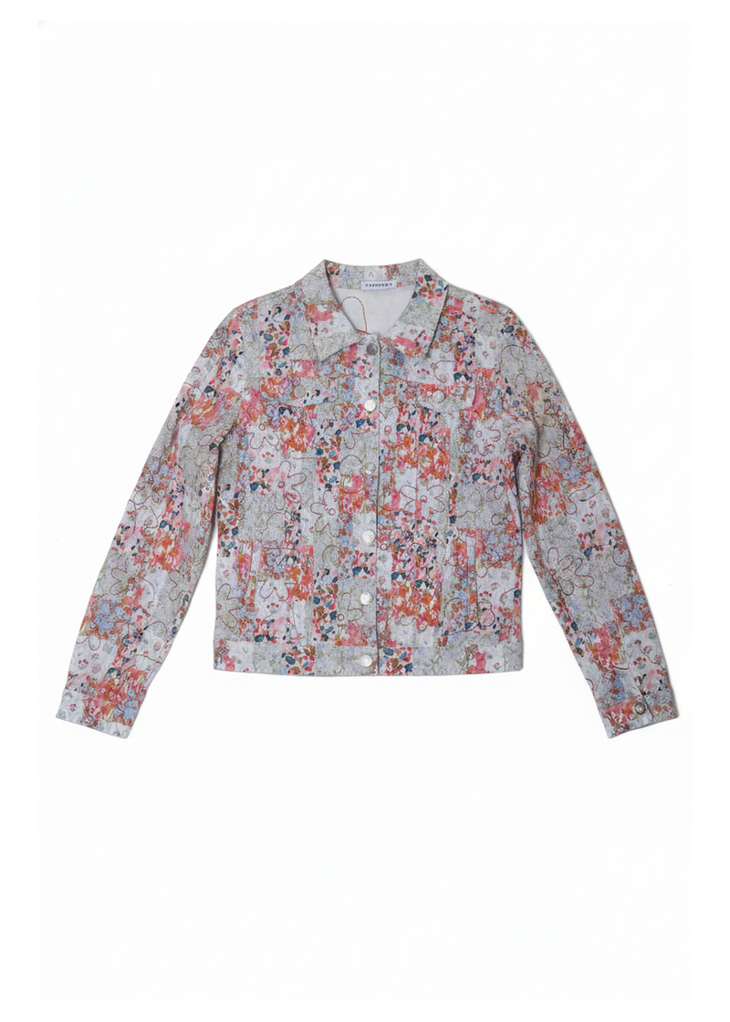 Cazadora estampada denim