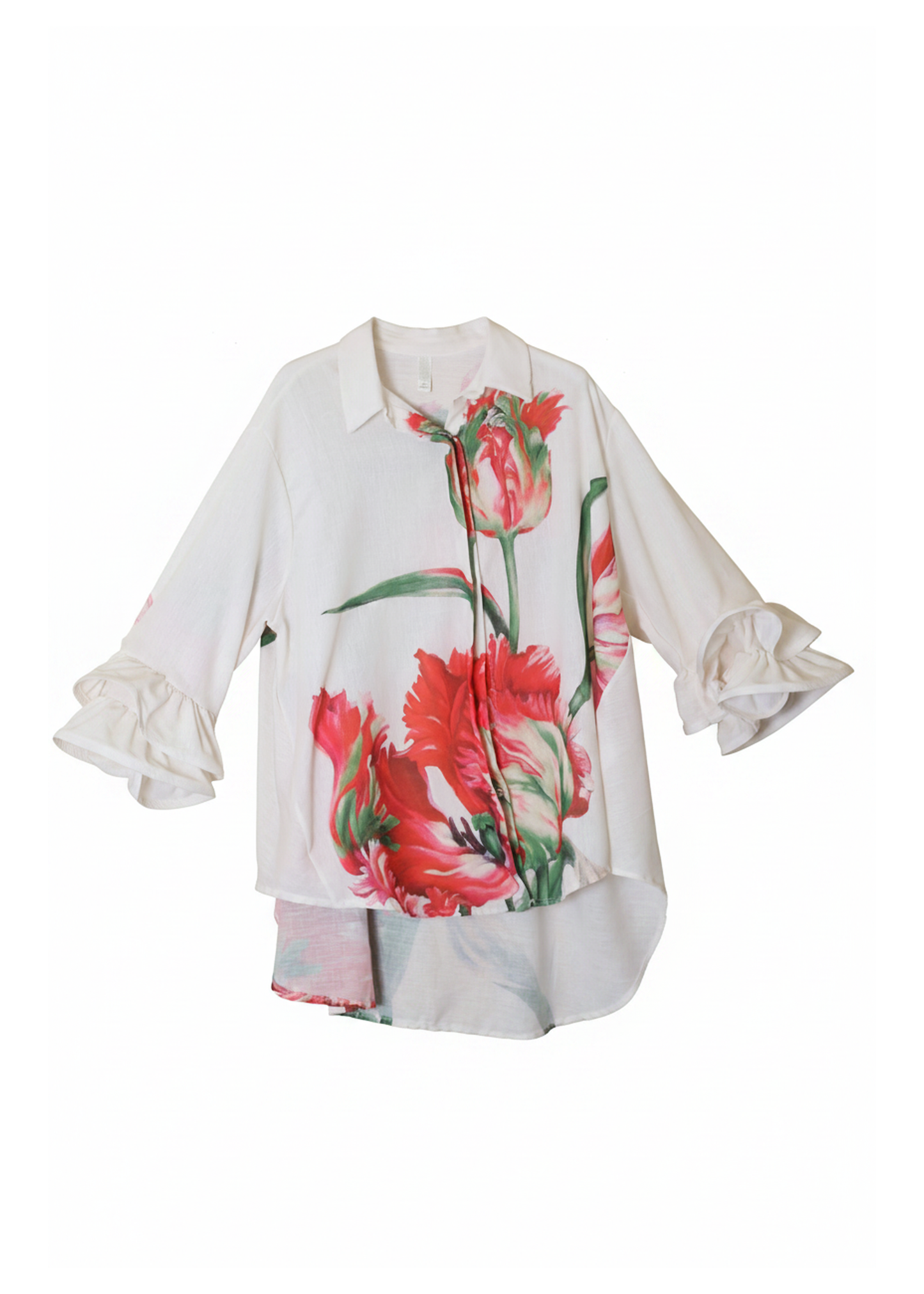 Camisa estampada volantes