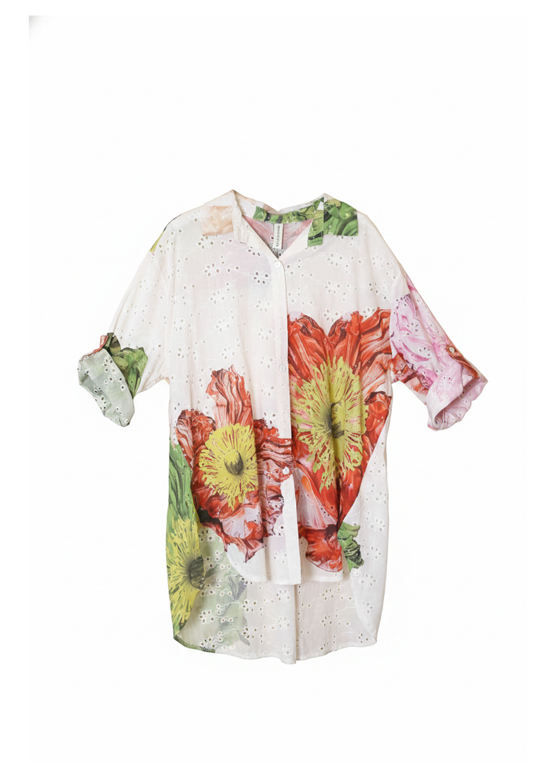 Camisa bordada estampada