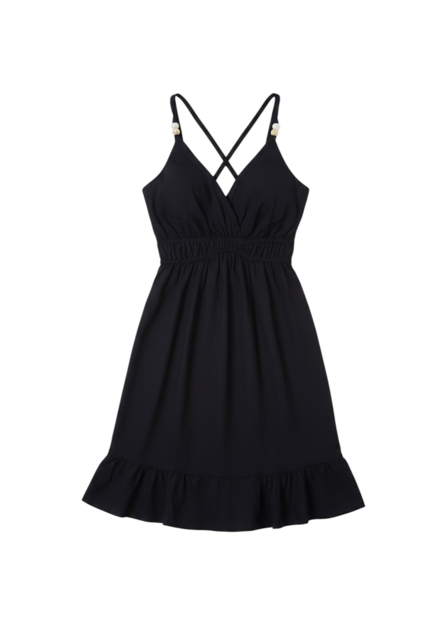 Vestido abalorios satinado corto