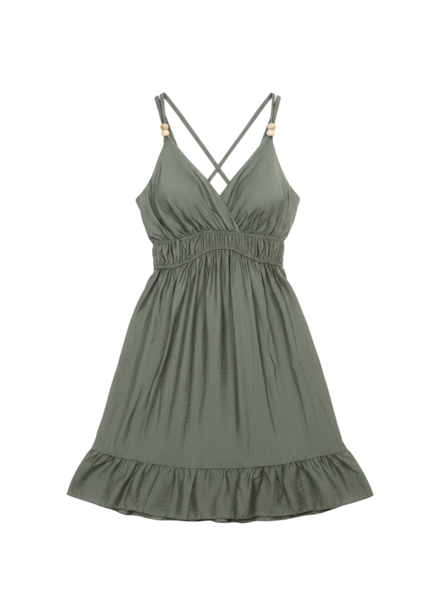 Vestido abalorios satinado corto