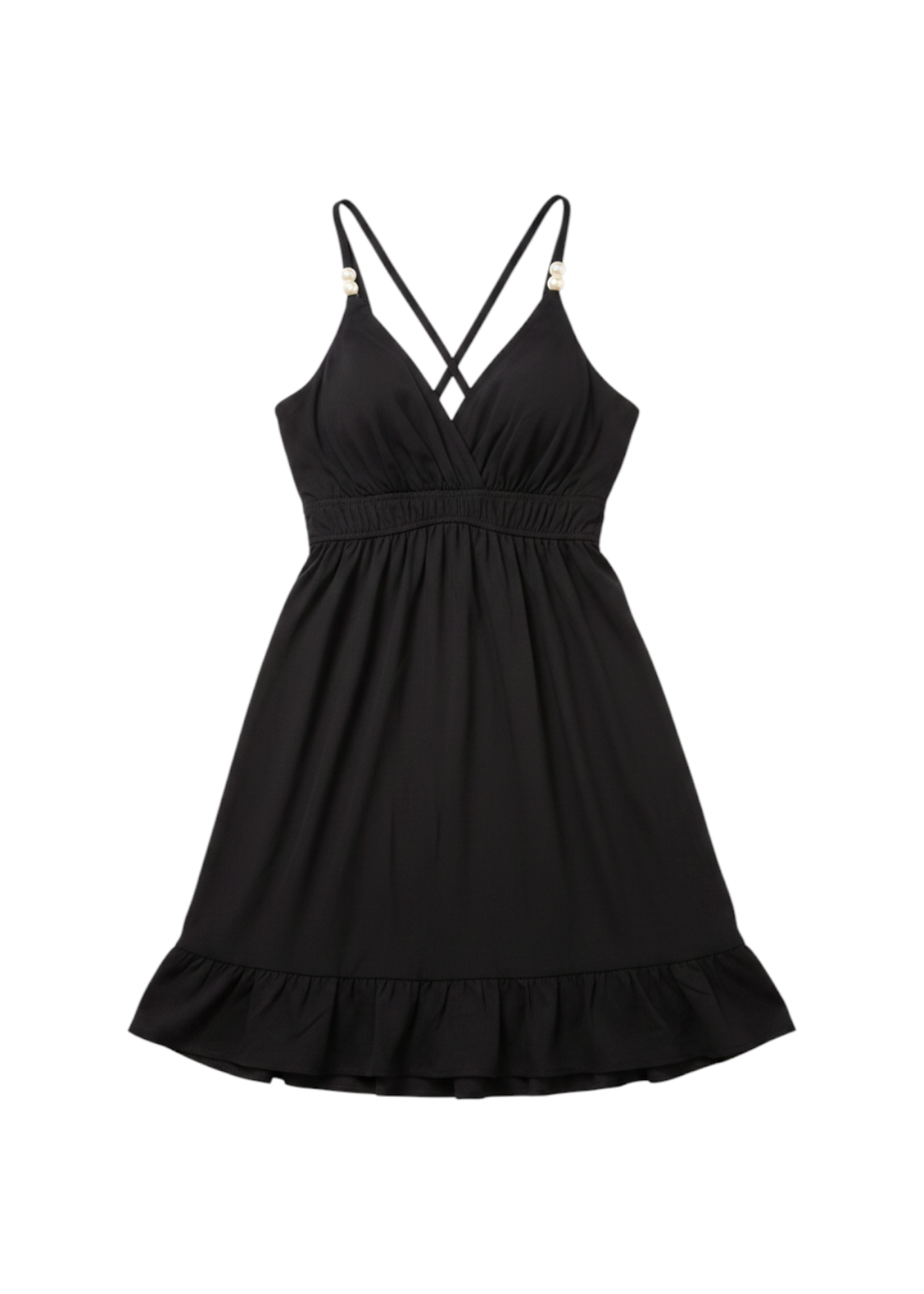Vestido abalorios satinado corto