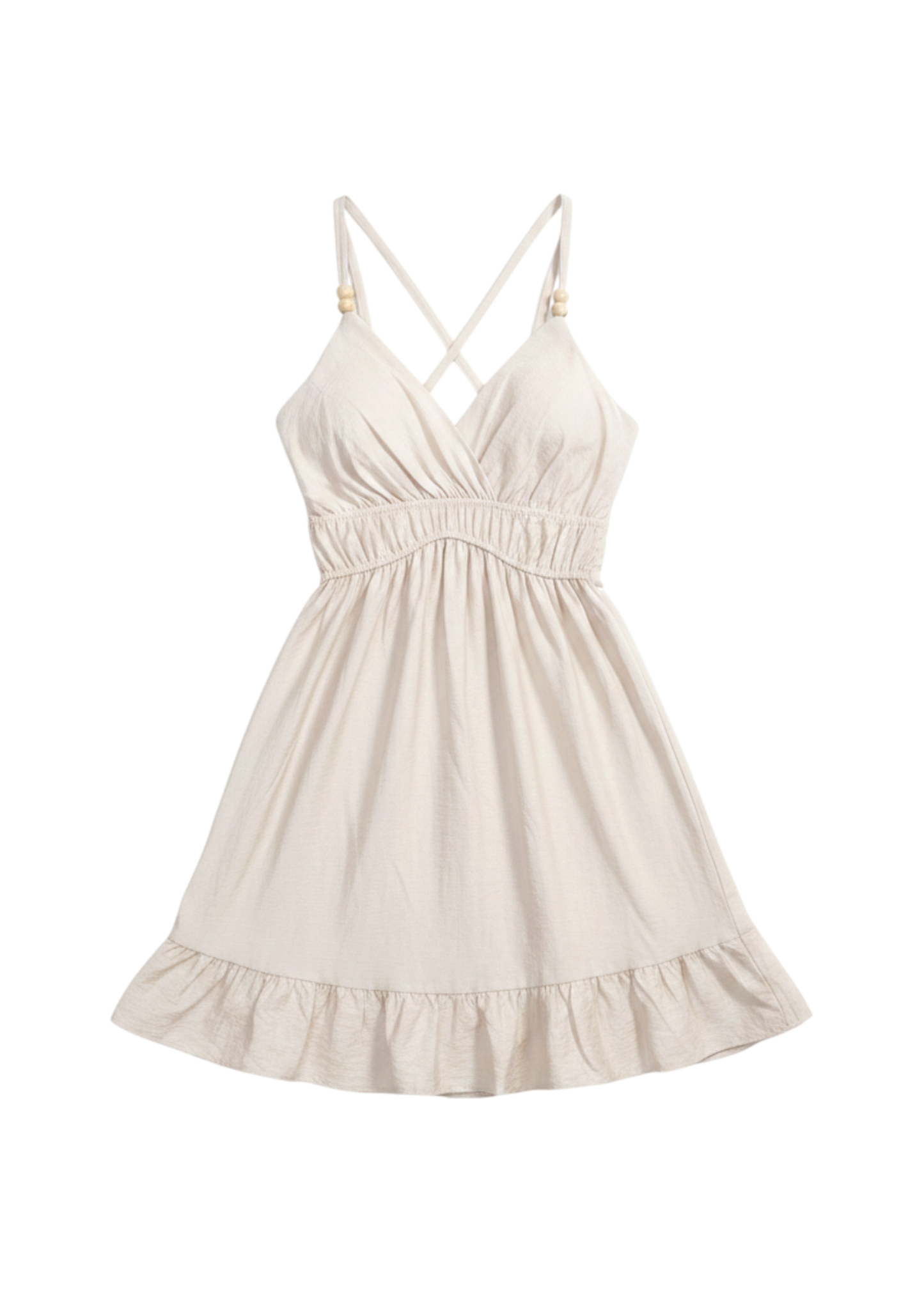 Vestido abalorios satinado corto