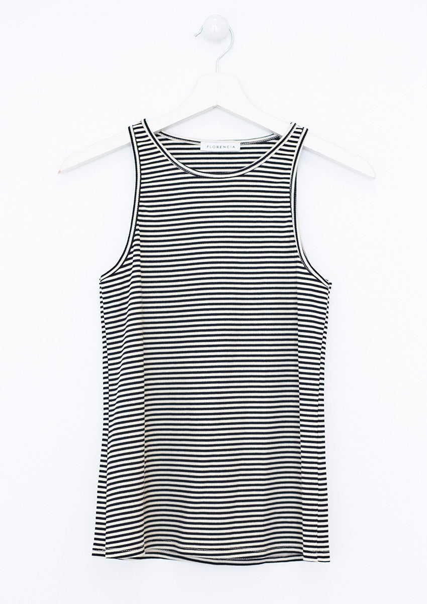 Striped ribbed top