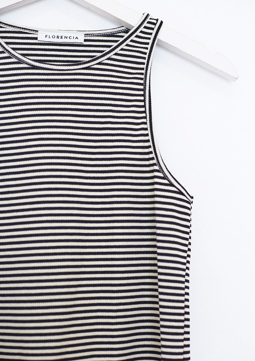 Striped ribbed top