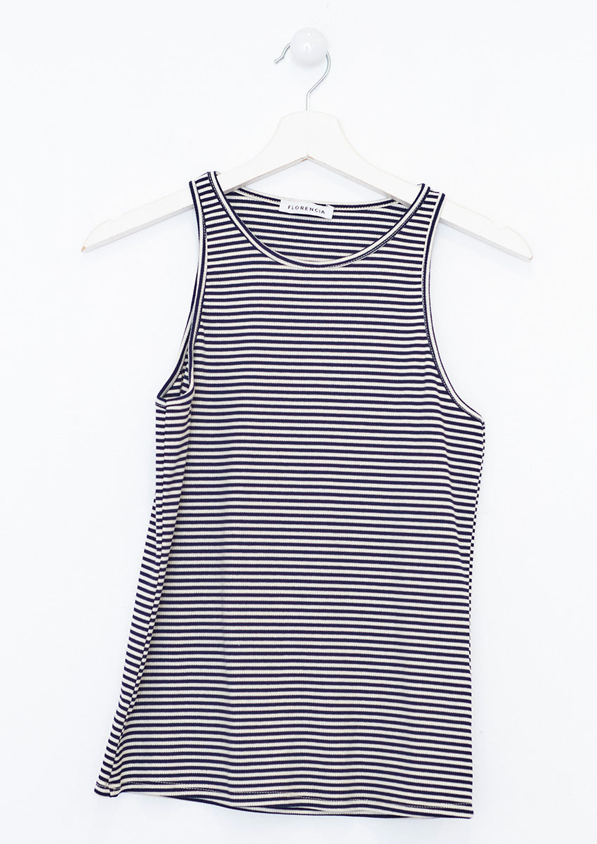 Striped ribbed top