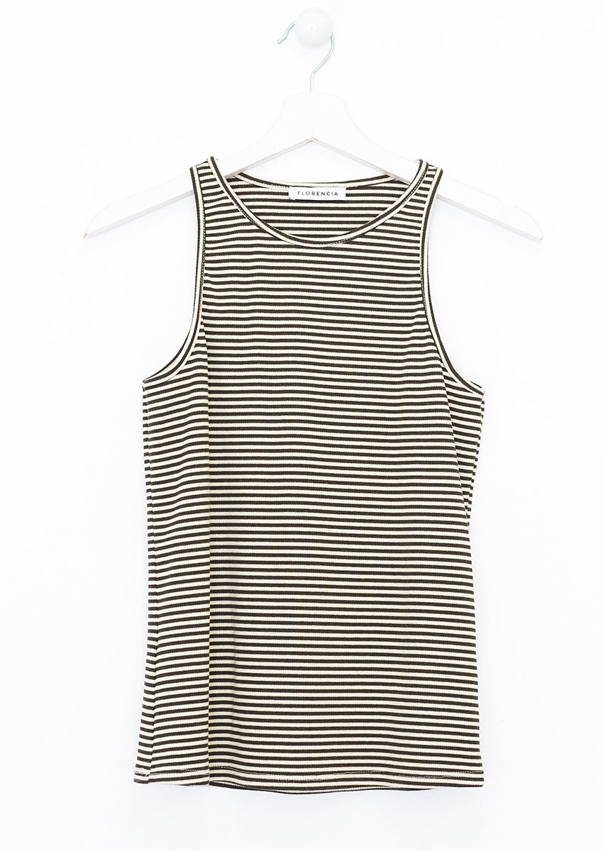 Striped ribbed top