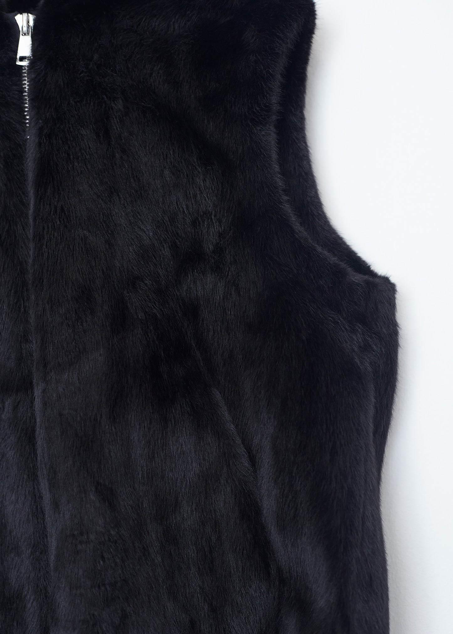 Faux fur vest with hood