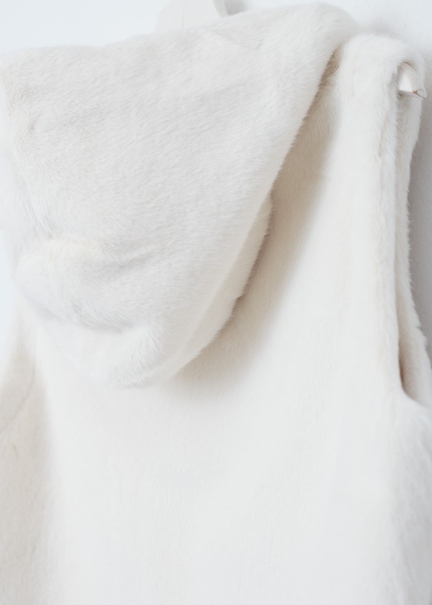 Faux fur vest with hood