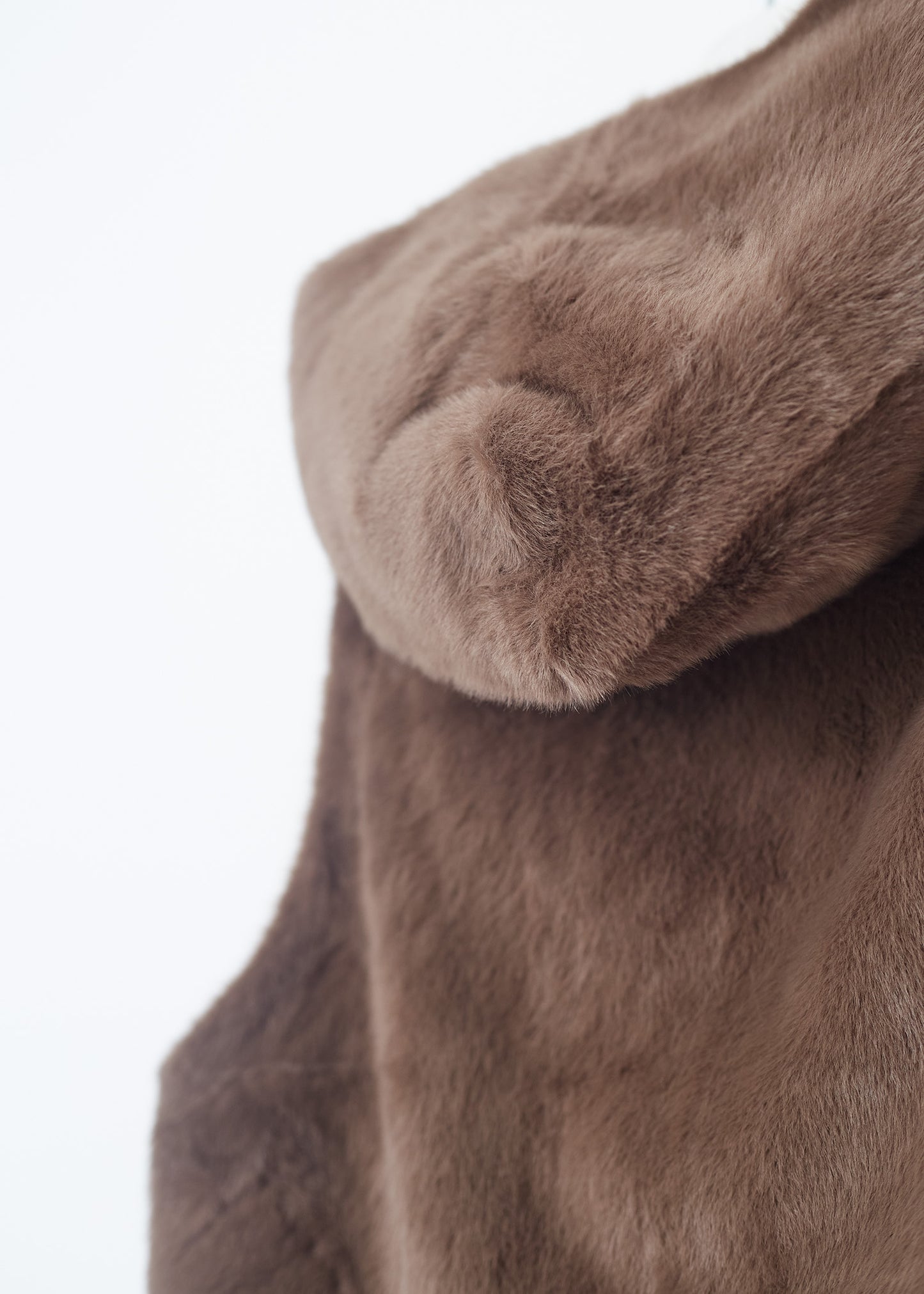 Faux fur vest with hood